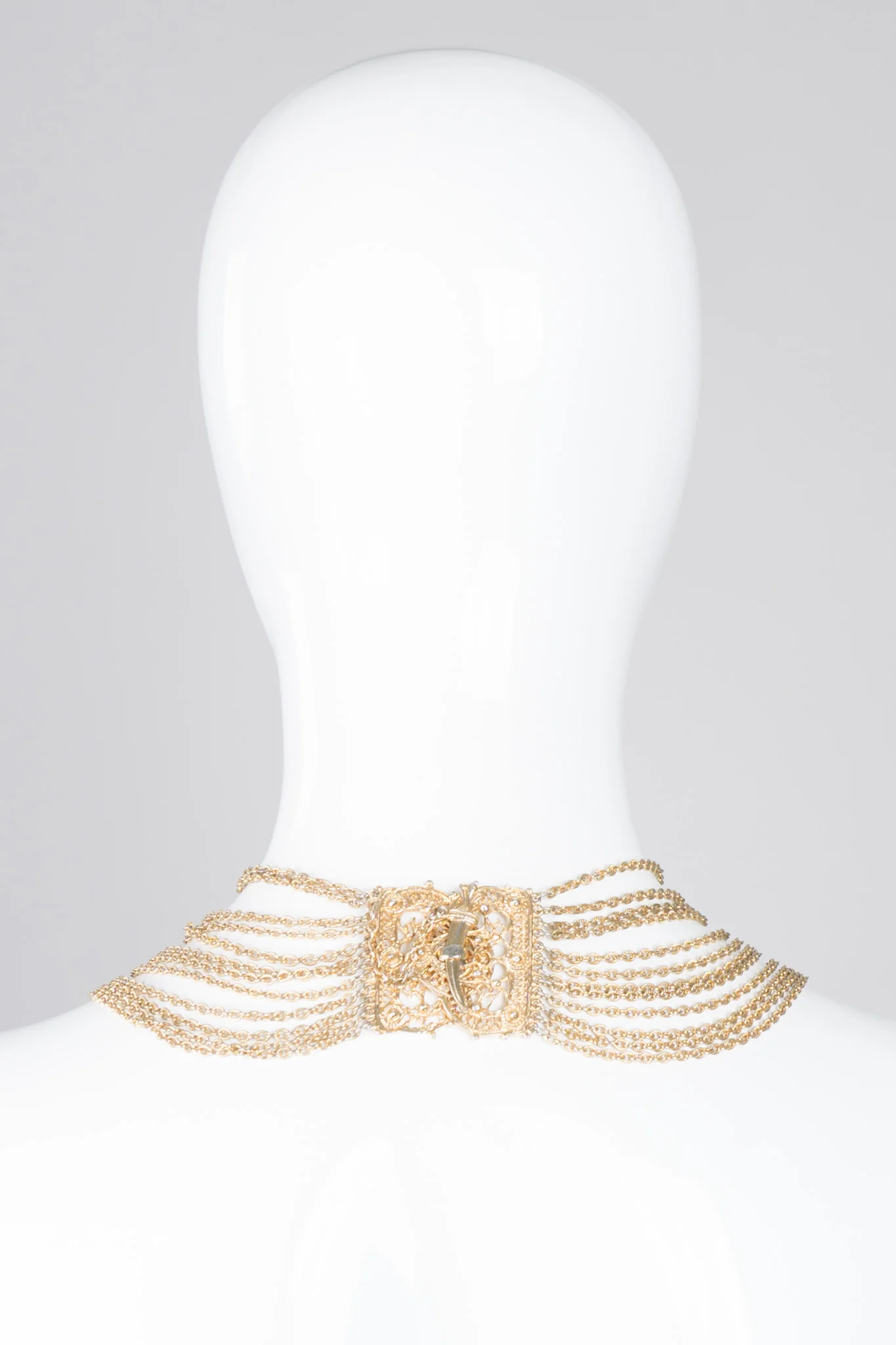 Etruscan Filigree Chain Collar Necklace - Image 10