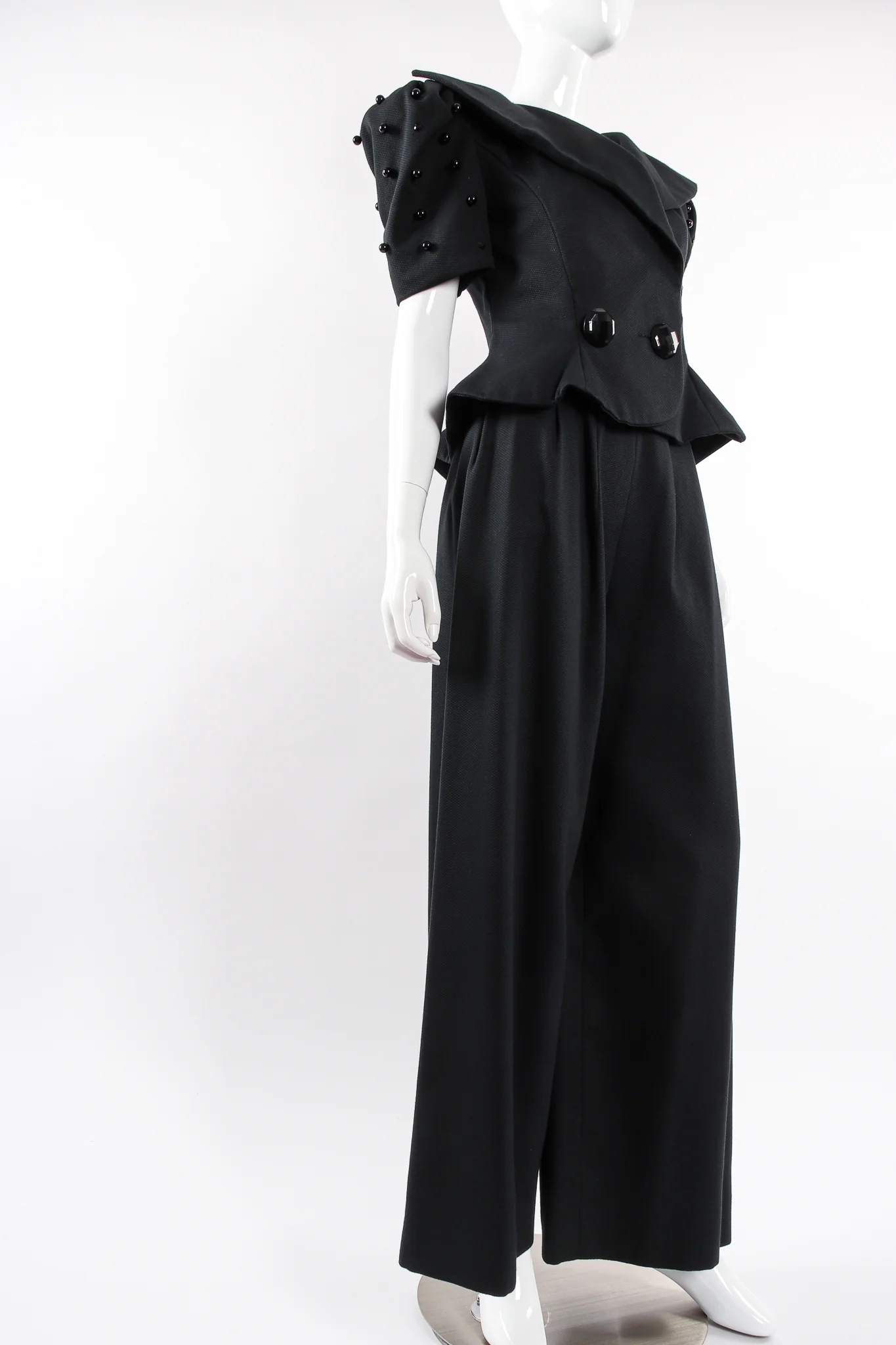 Puff Sleeve Peplum Jacket & Pant Set - Image 2
