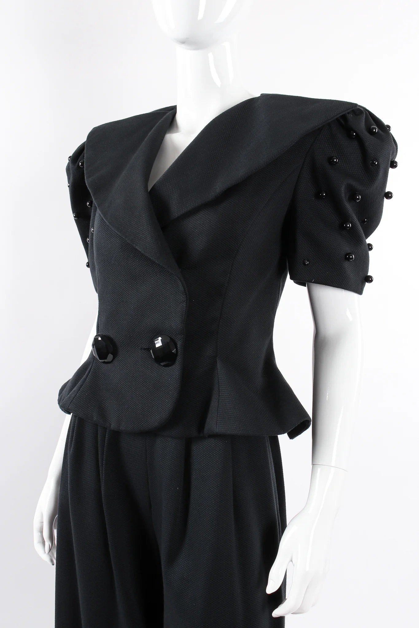 Puff Sleeve Peplum Jacket & Pant Set - Image 3