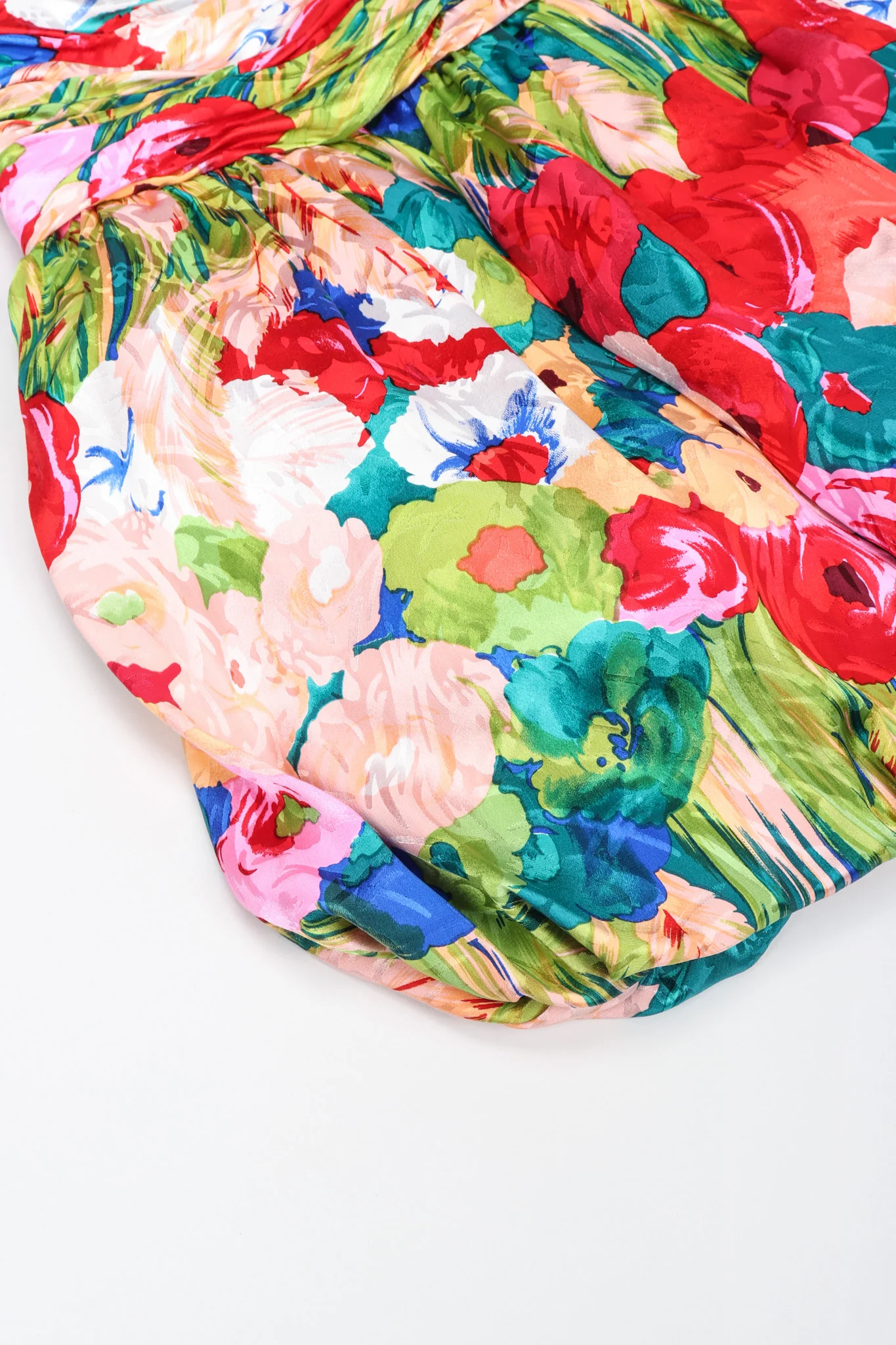 Ruched Floral Puff Dress - Image 14