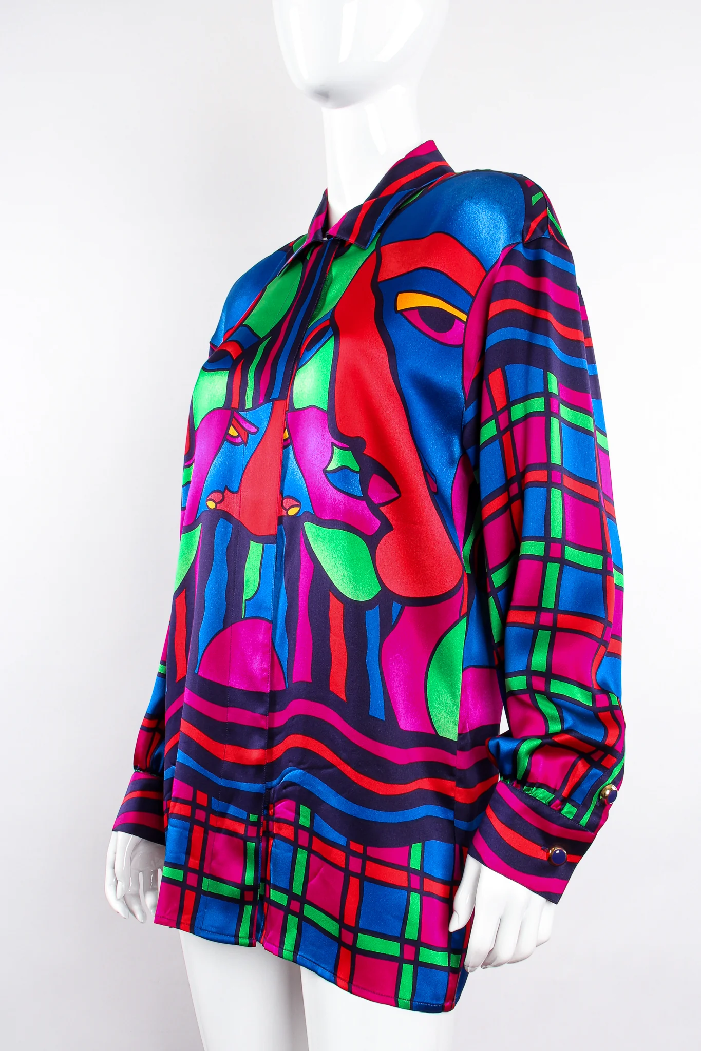 Expressionist Portrait Print Shirt - Image 7
