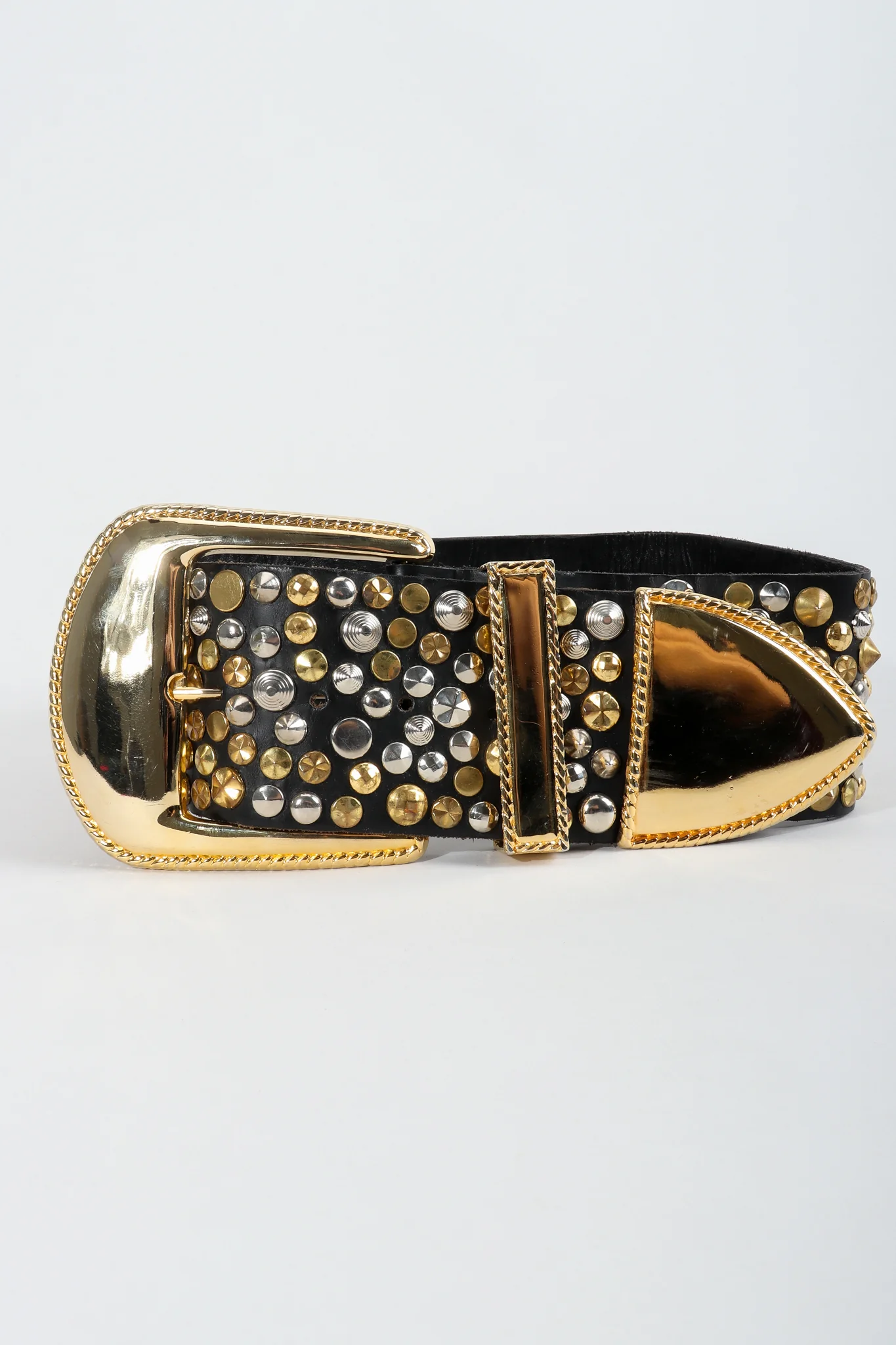Extra-Wide Leather Stud Belt - Image 4