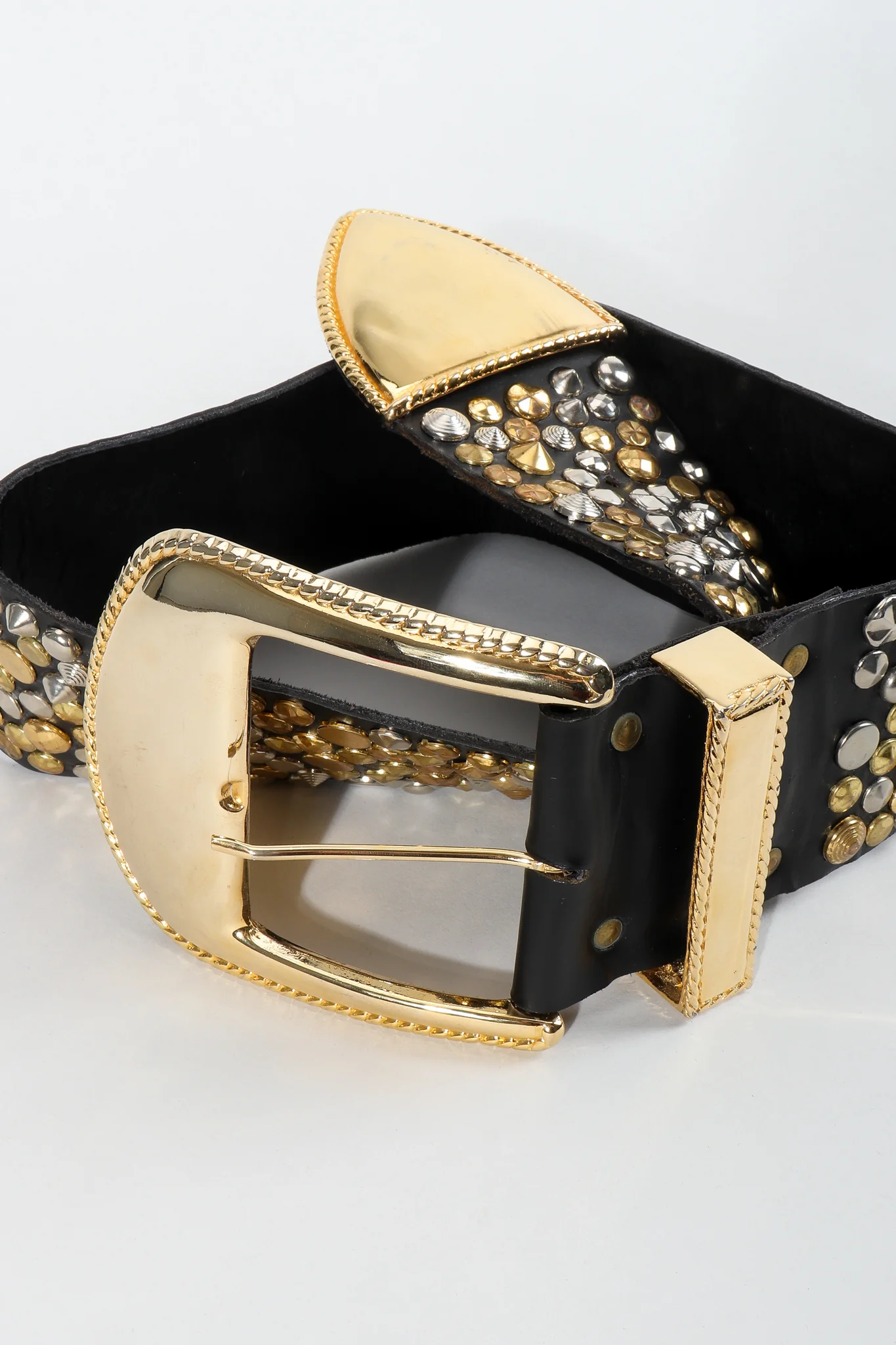 Extra-Wide Leather Stud Belt - Image 6