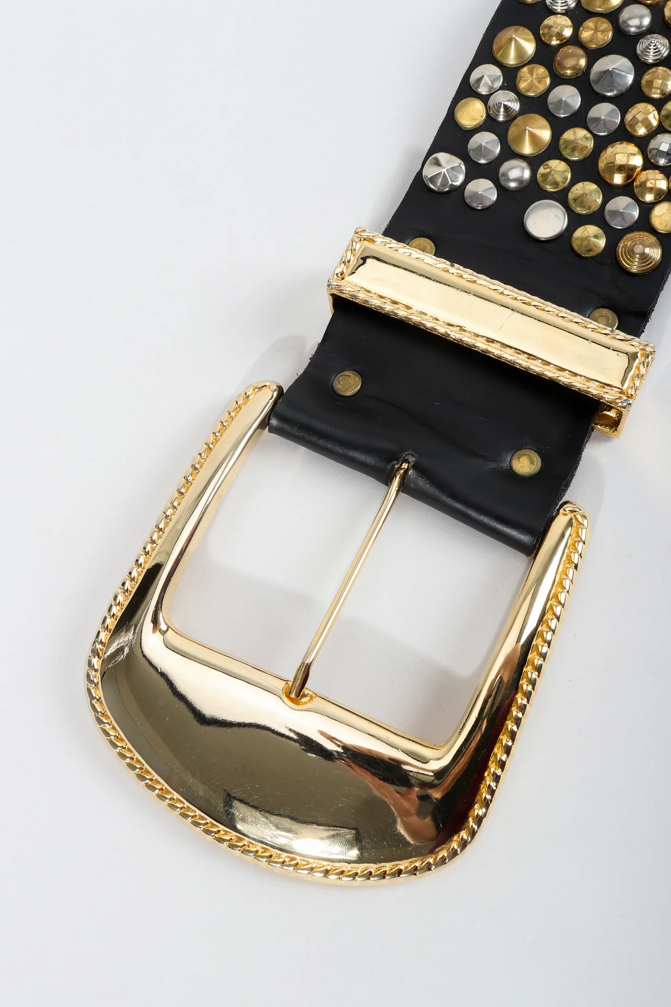 Extra-Wide Leather Stud Belt - Image 7