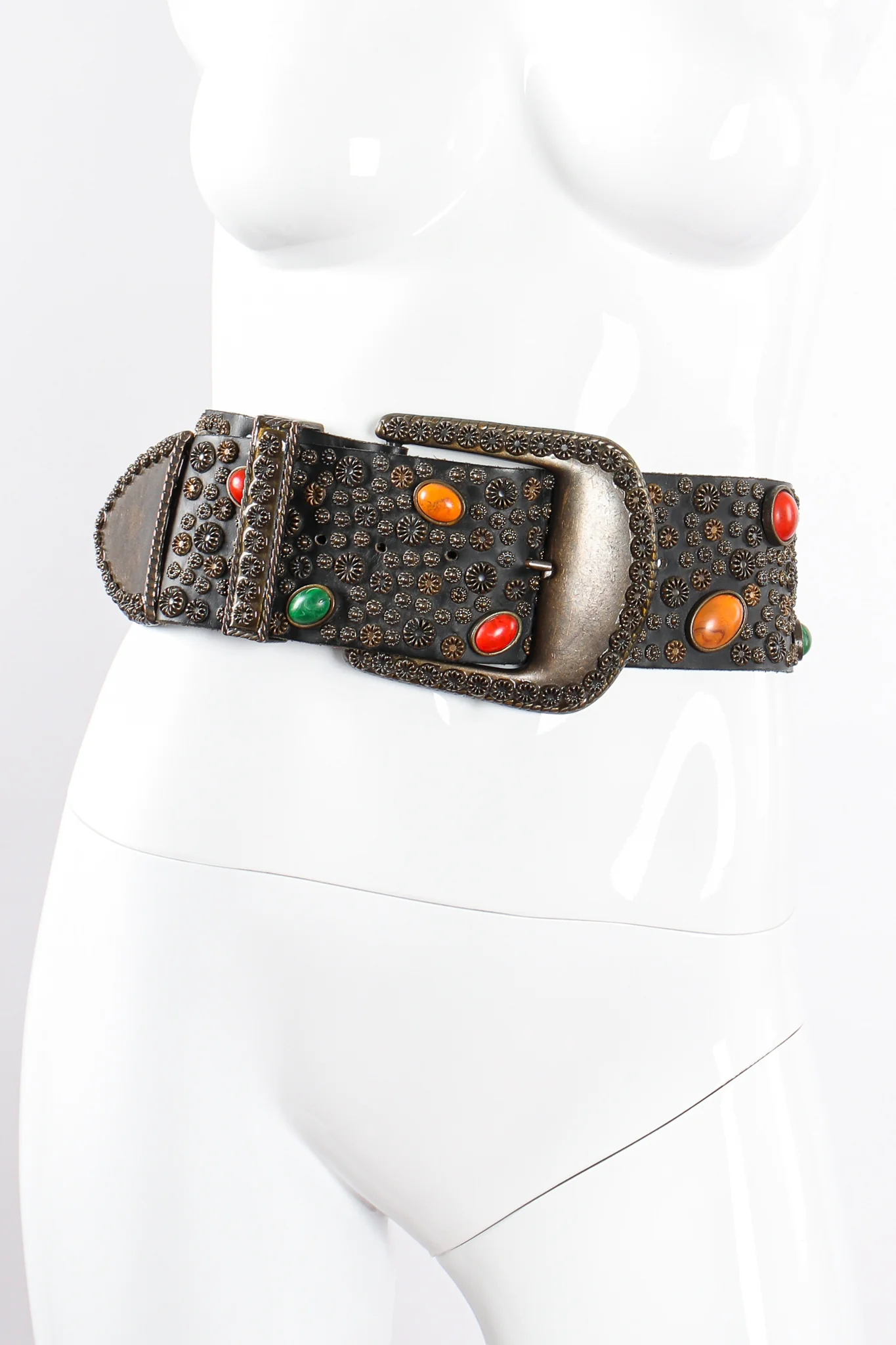 Extra-Wide Stone Studded Belt - Image 2
