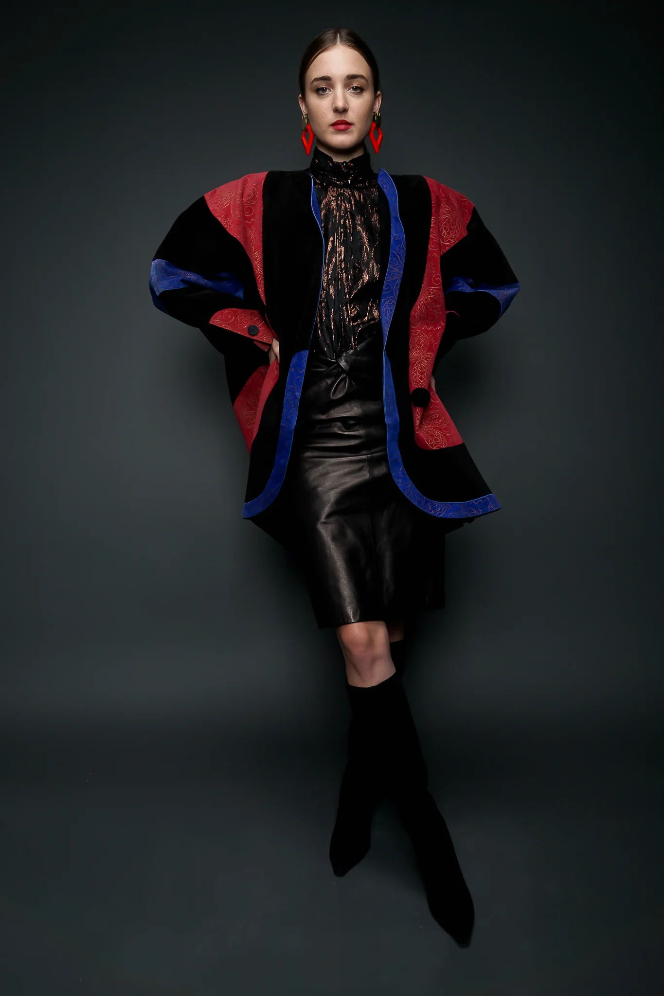 Faux Bois Brocade Blouse - Image 3