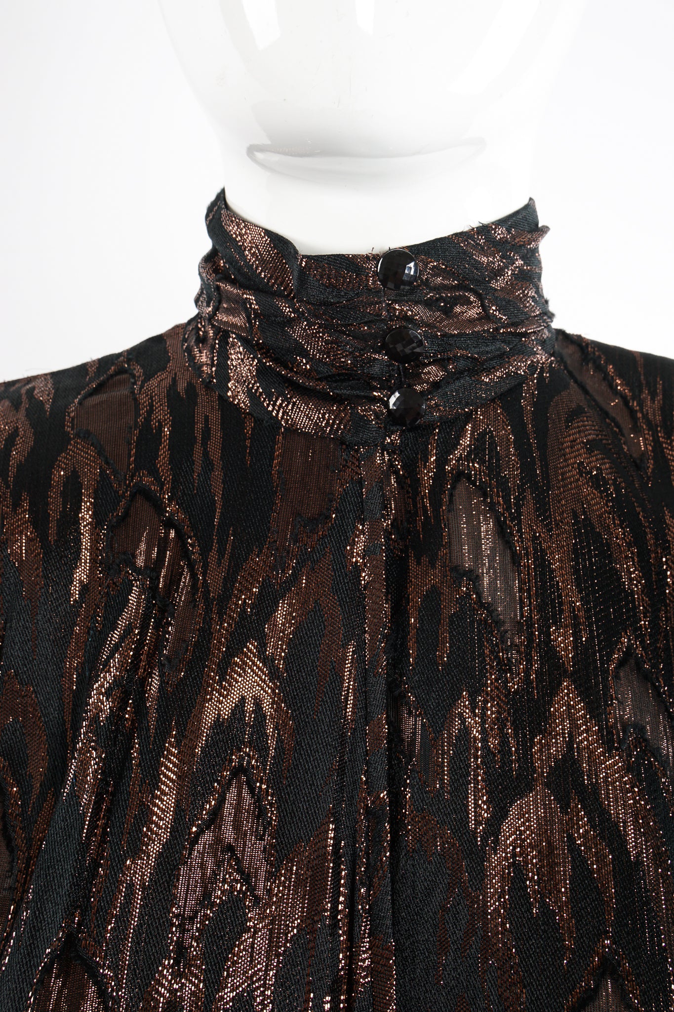 Faux Bois Brocade Blouse - Image 8