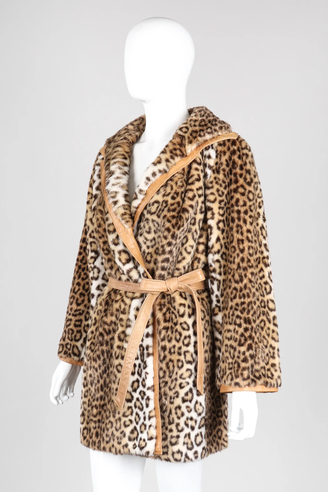 Faux Cheetah Wrap Coat - Image 3