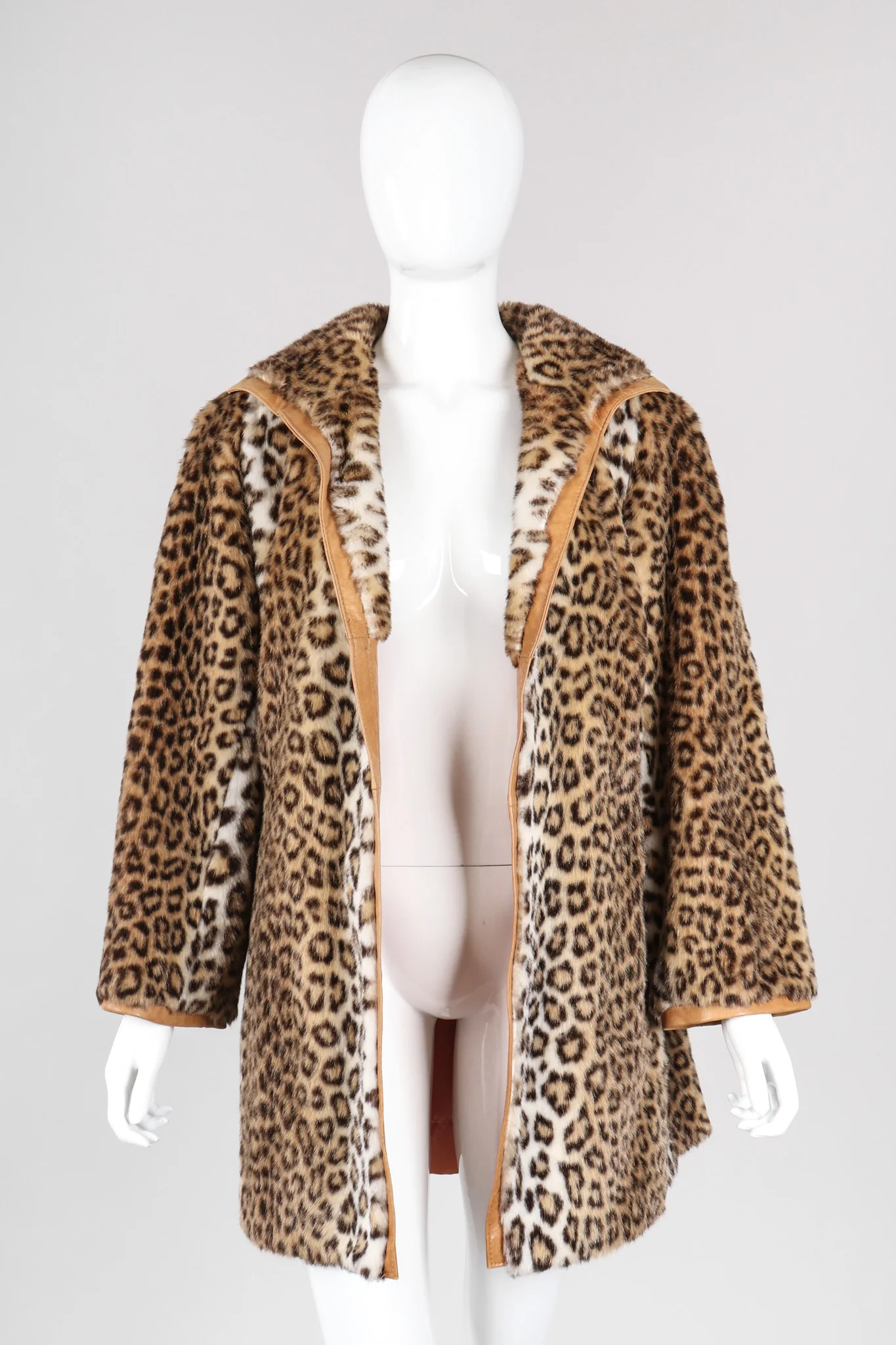 Faux Cheetah Wrap Coat - Image 7
