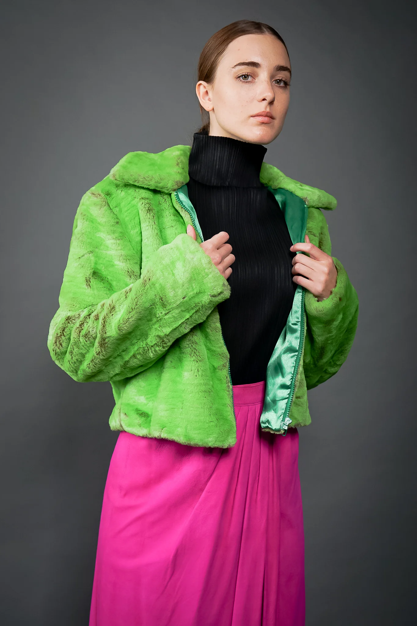Faux Fur Collar Jacket - Image 2