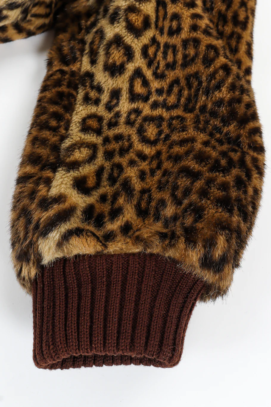 Faux Fur Leopard Wool Coat - Image 12