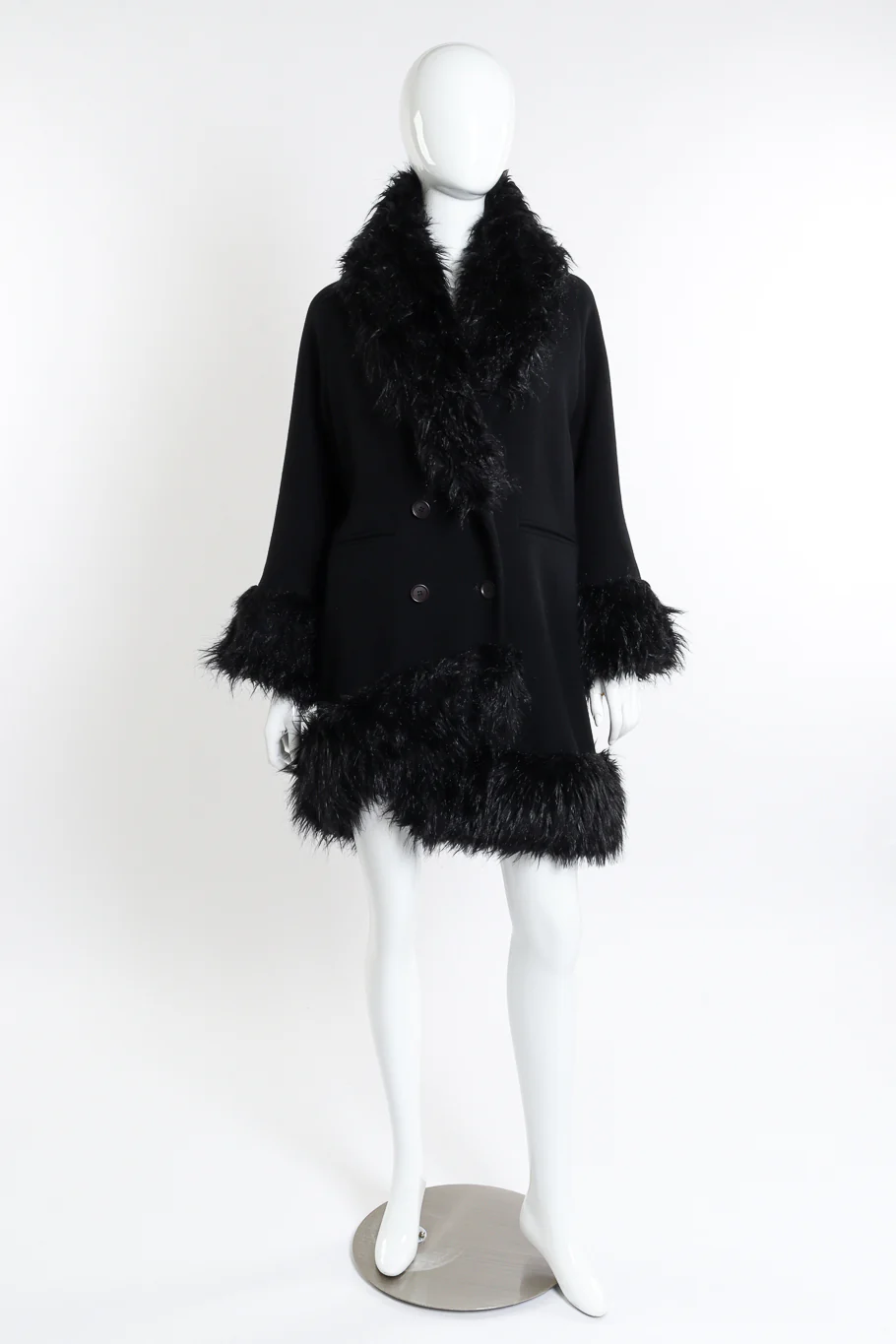 Faux Fur Wool Coat