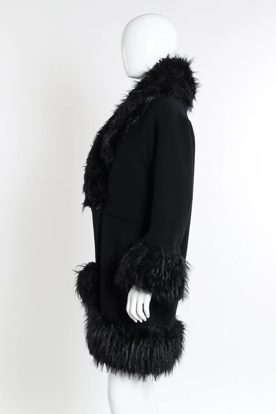 Faux Fur Wool Coat - Image 2