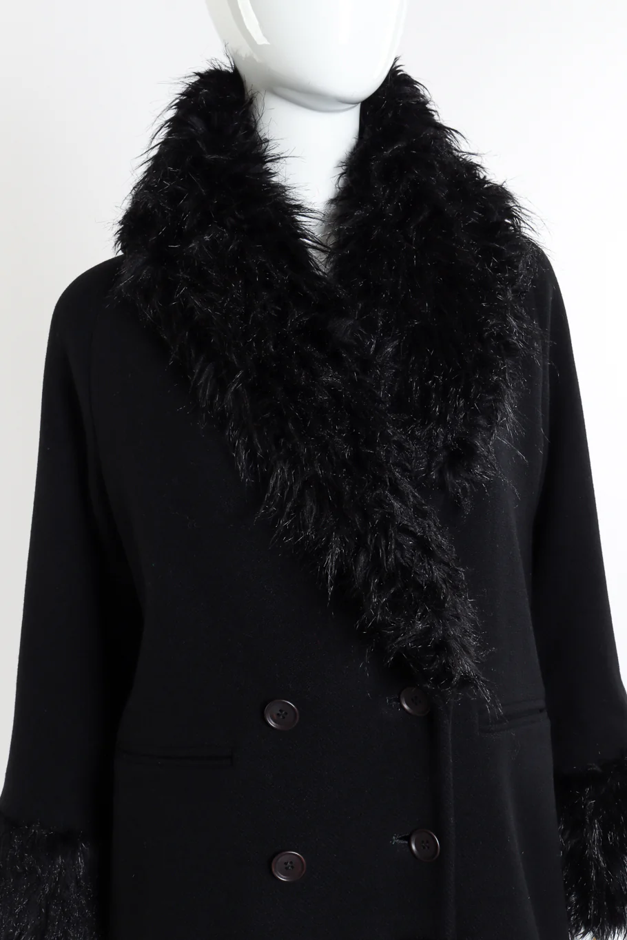 Faux Fur Wool Coat - Image 4