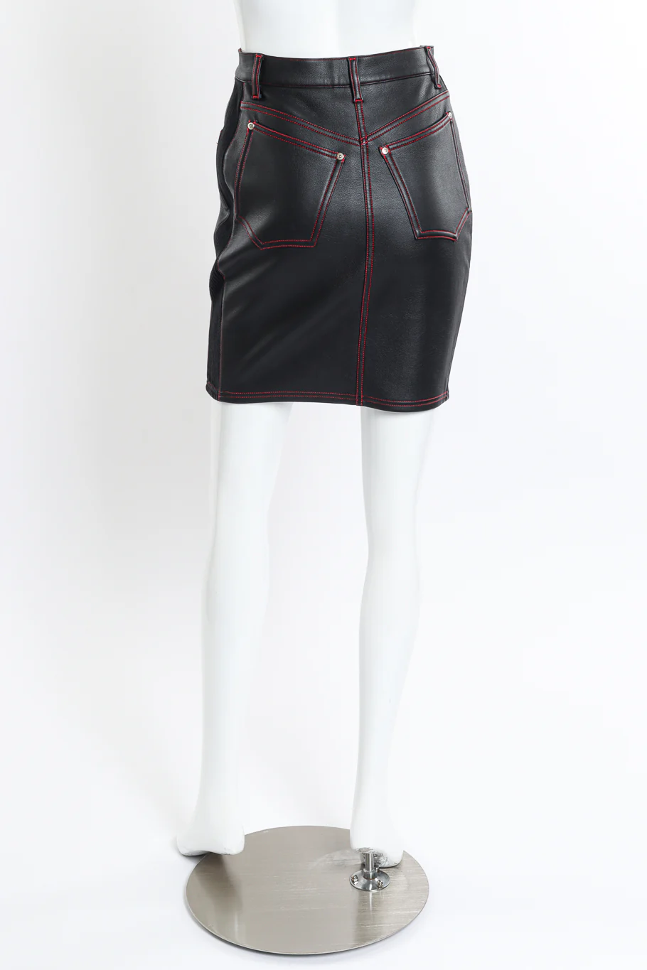 Faux Leather Patchwork Skirt - Image 3