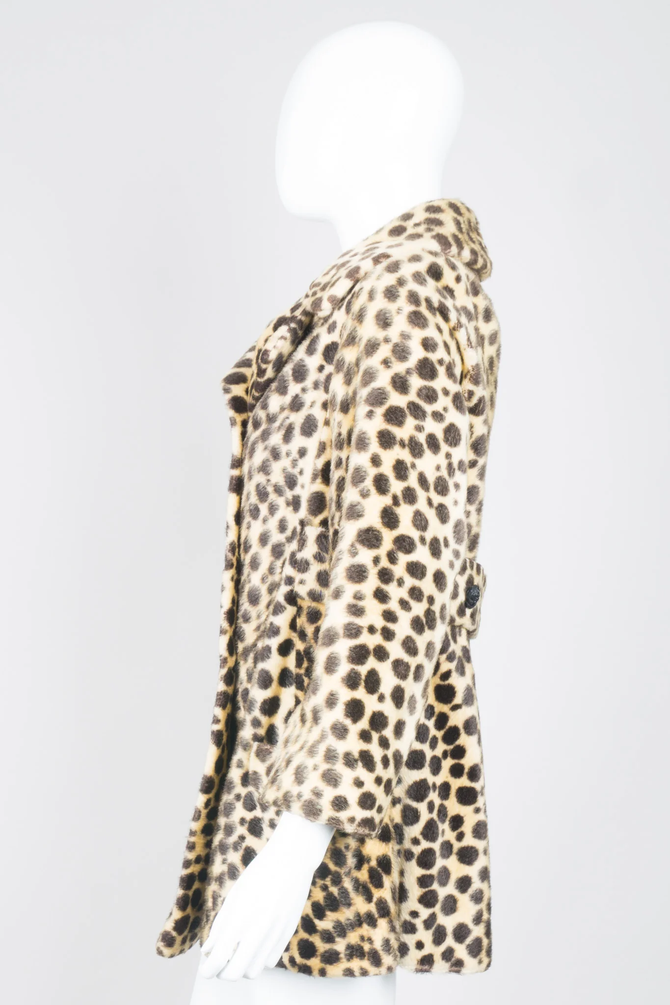 Faux Leopard Fur Peacoat - Image 3