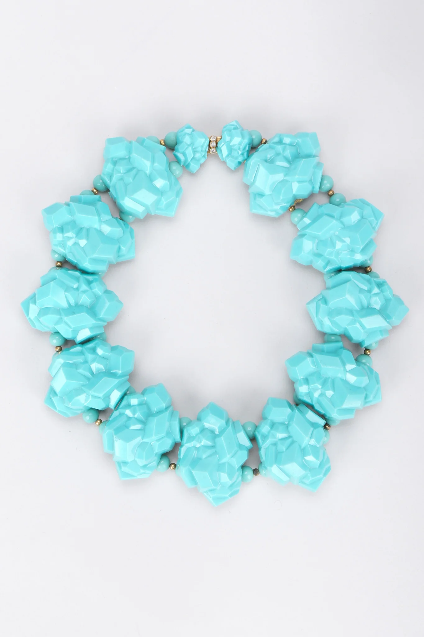 Faux Turquoise Rock Collar Necklace - Image 3