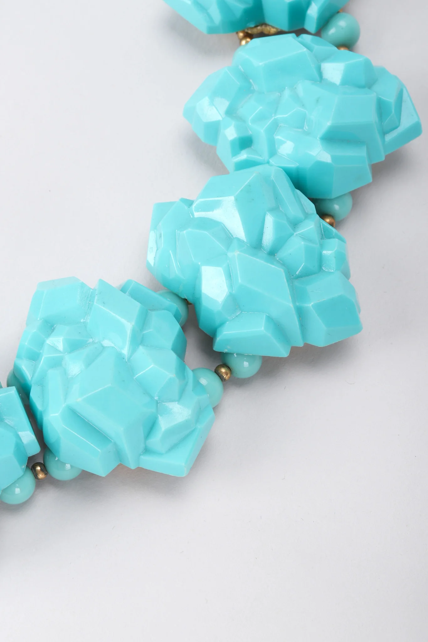 Faux Turquoise Rock Collar Necklace - Image 7