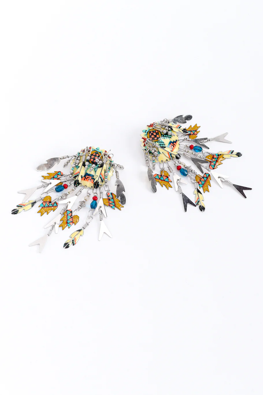 Feather Charm Chandelier Earrings - Image 2