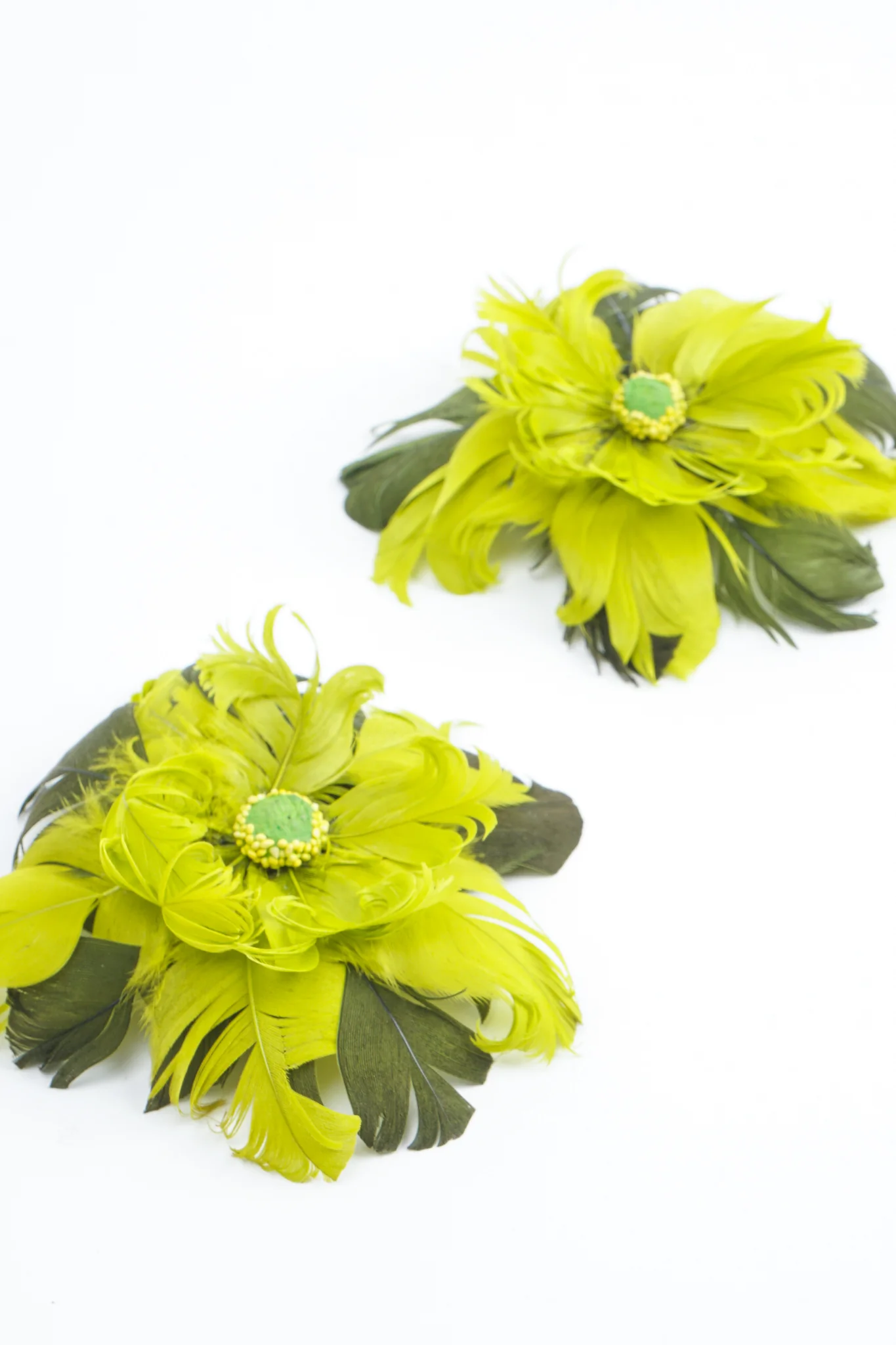 Feather Flower Earrings - Image 3