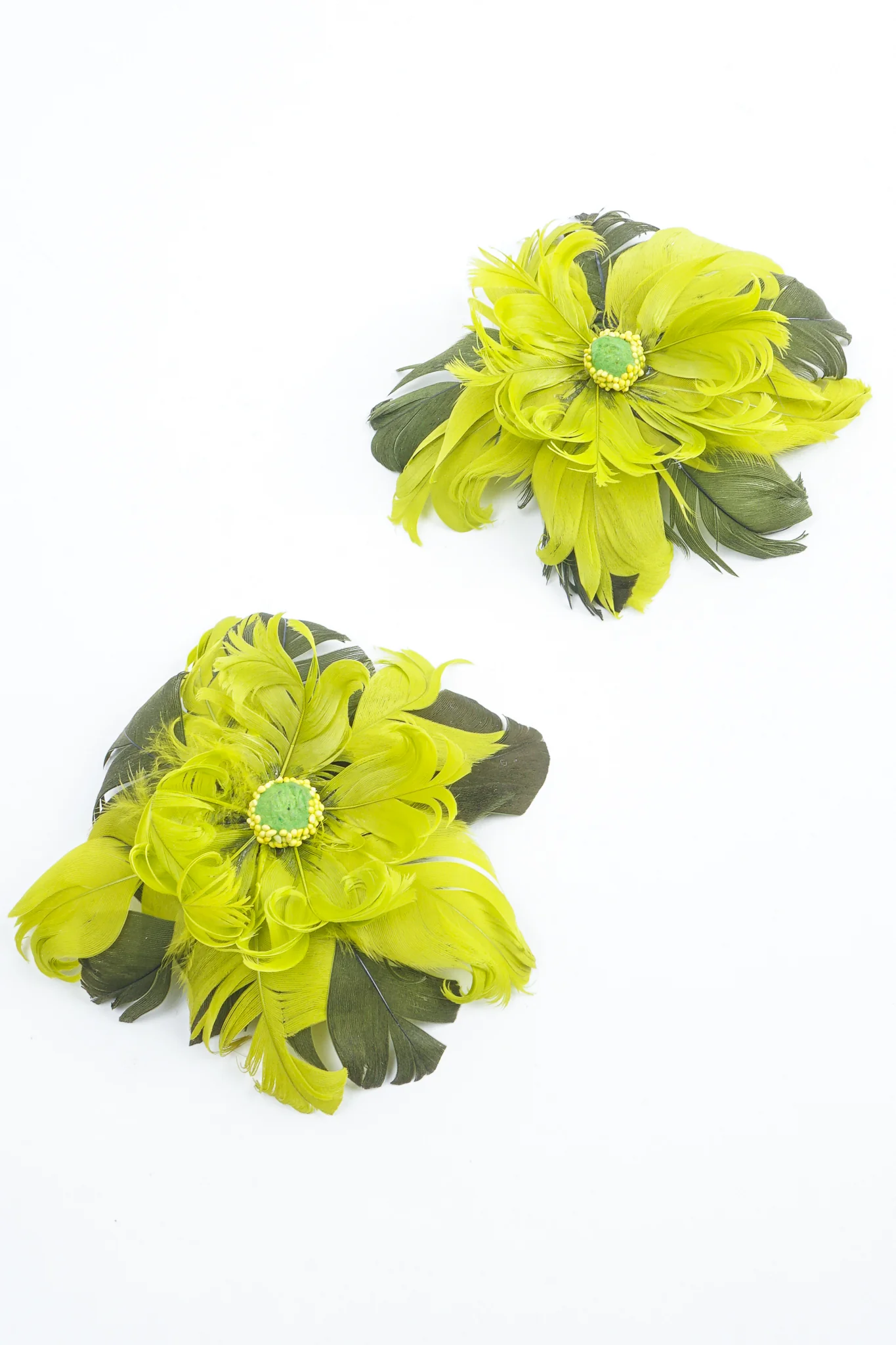 Feather Flower Earrings - Image 4