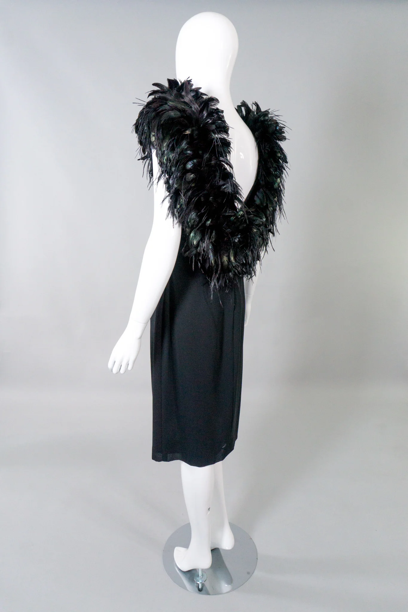 Feather Neckline Cocktail Dress - Image 4