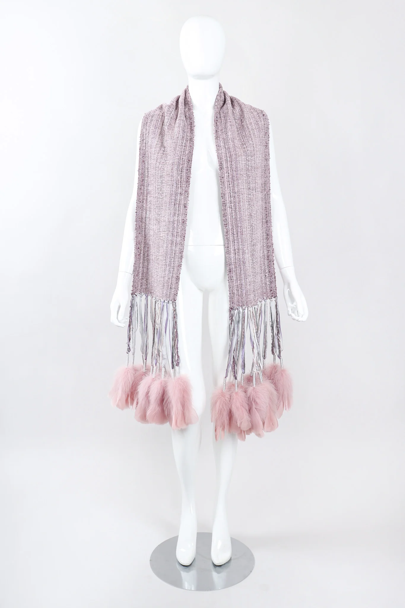 Feather Tassel Chenille Scarf - Image 11