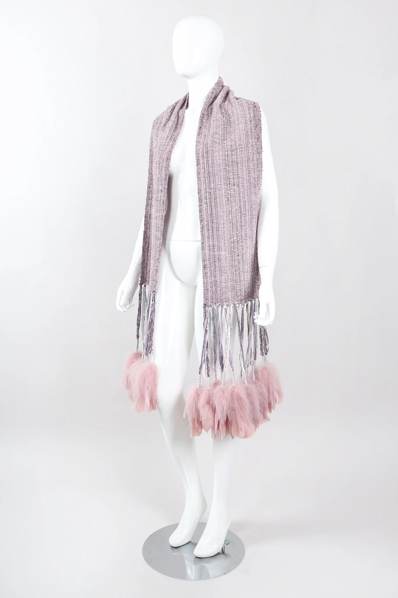 Feather Tassel Chenille Scarf - Image 12