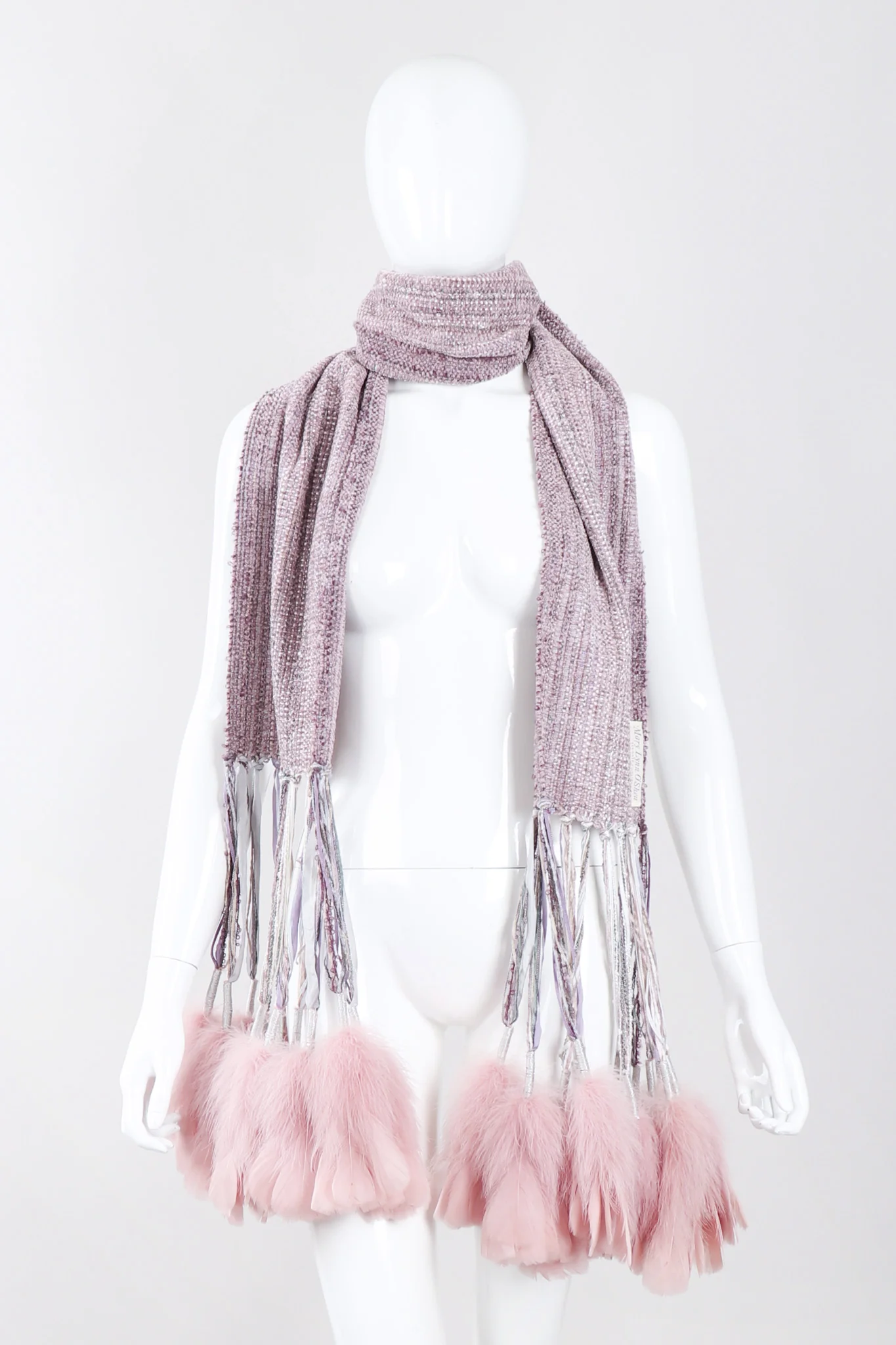 Feather Tassel Chenille Scarf - Image 2