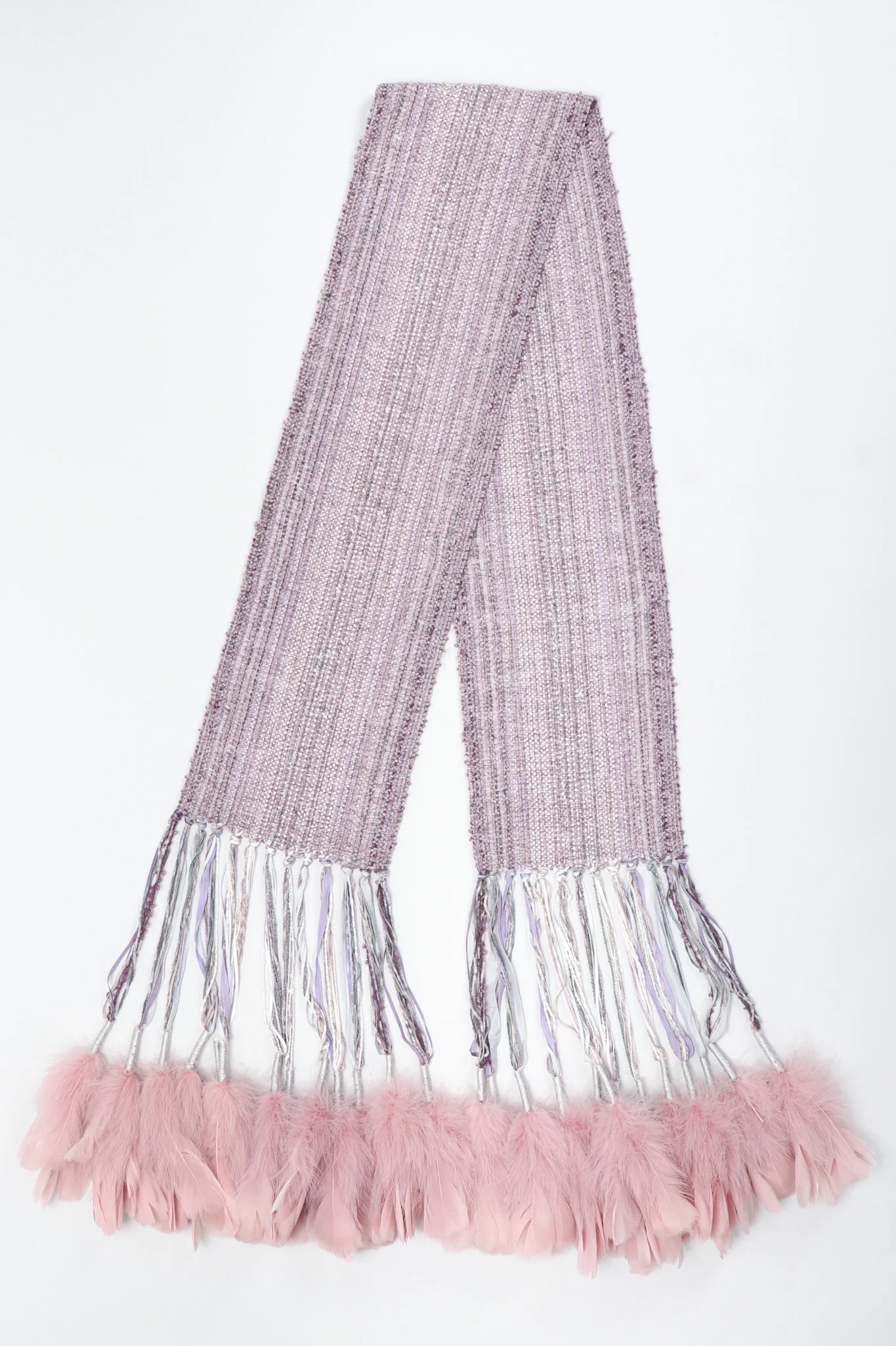 Feather Tassel Chenille Scarf - Image 4
