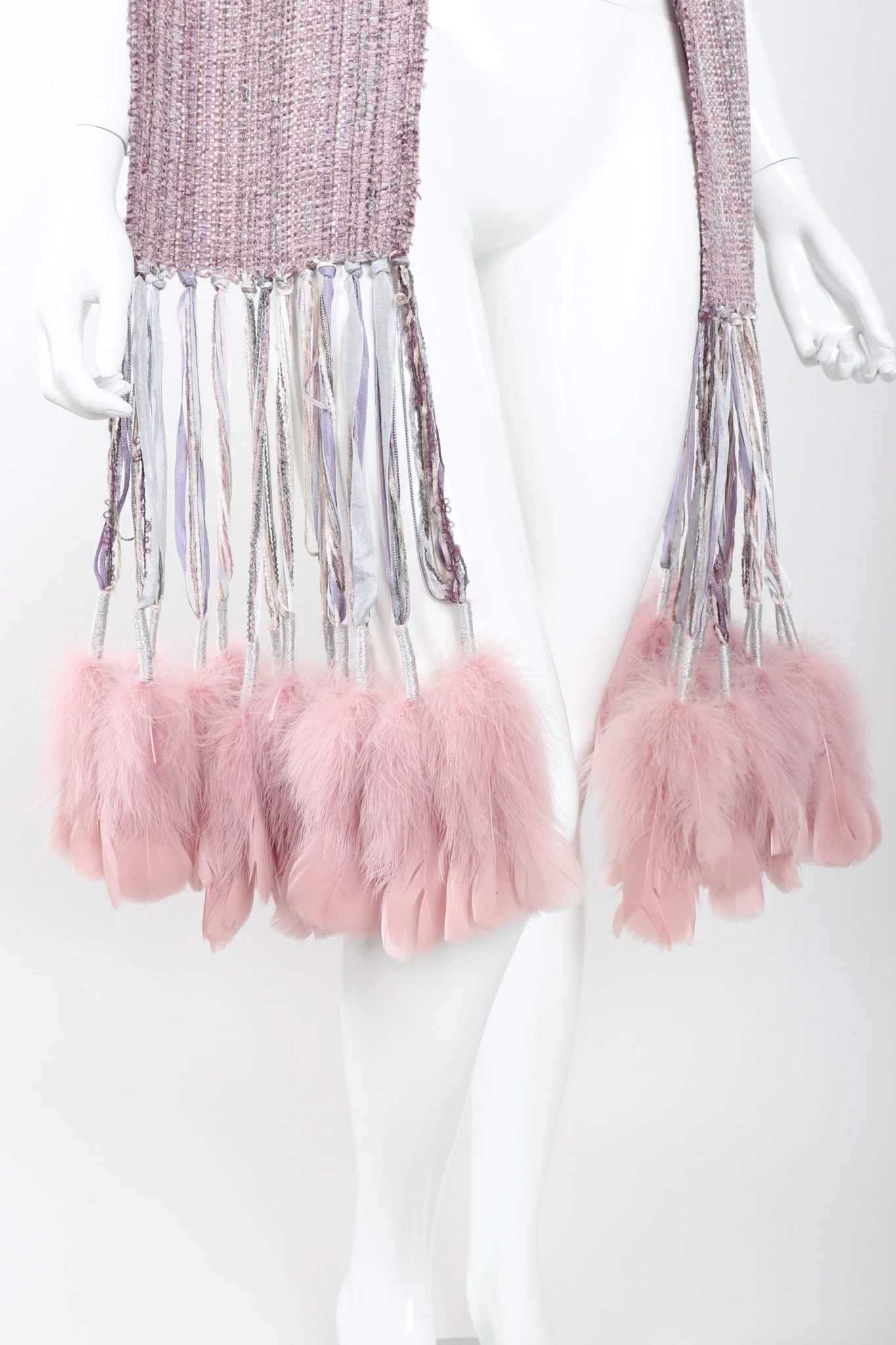 Feather Tassel Chenille Scarf - Image 9