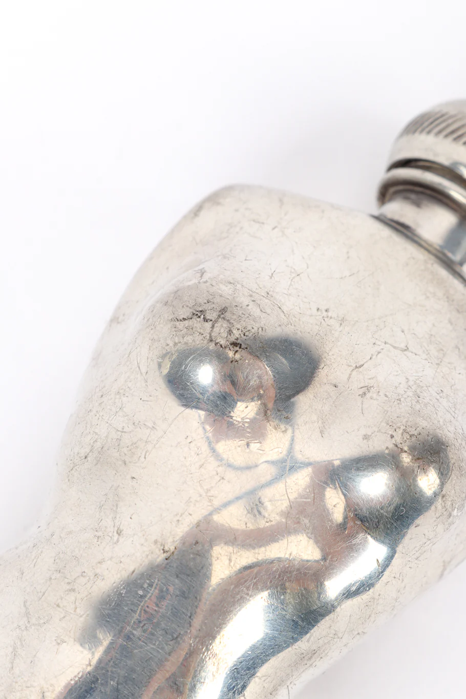 Female Torso Pewter Flask - Image 4