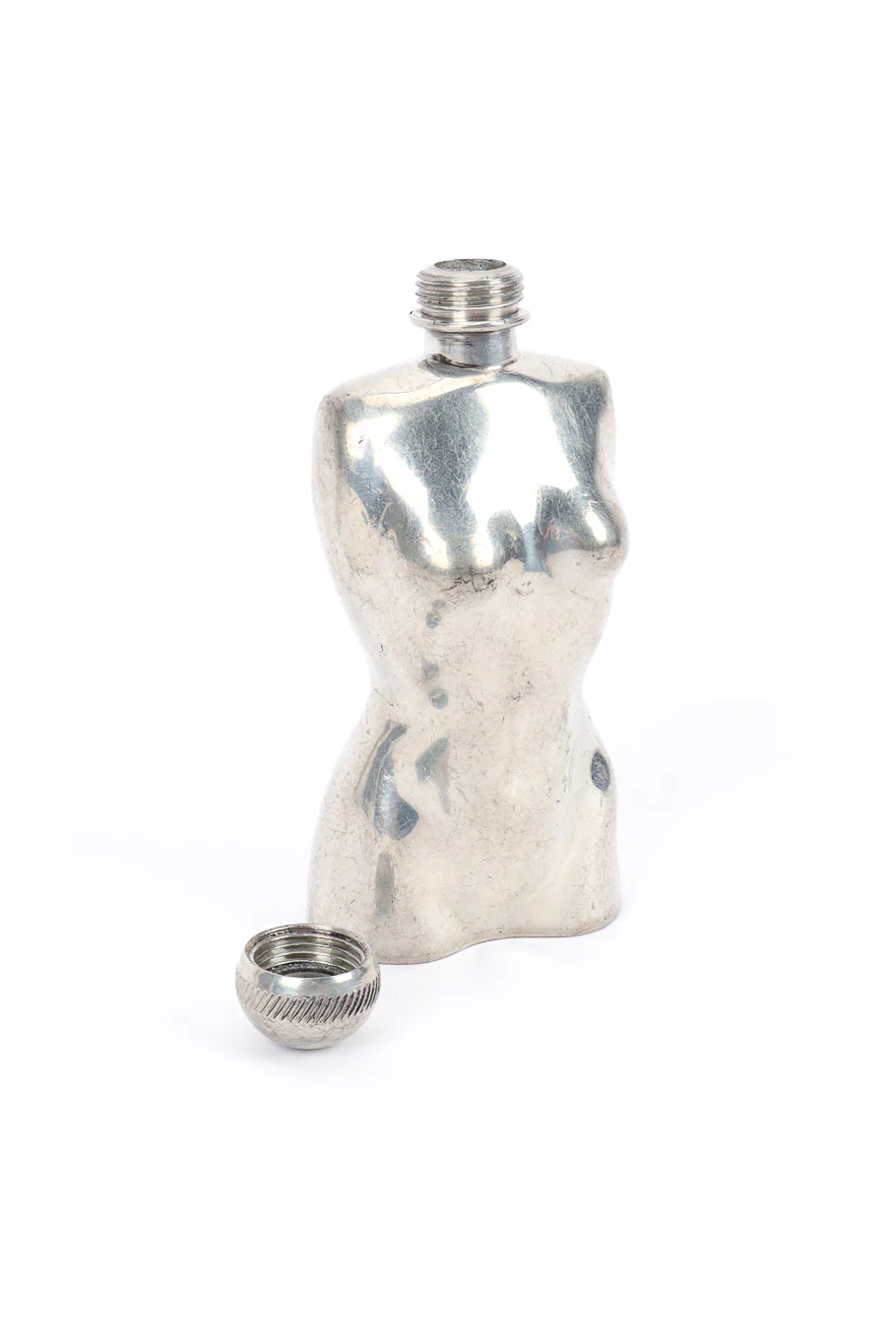 Female Torso Pewter Flask - Image 6