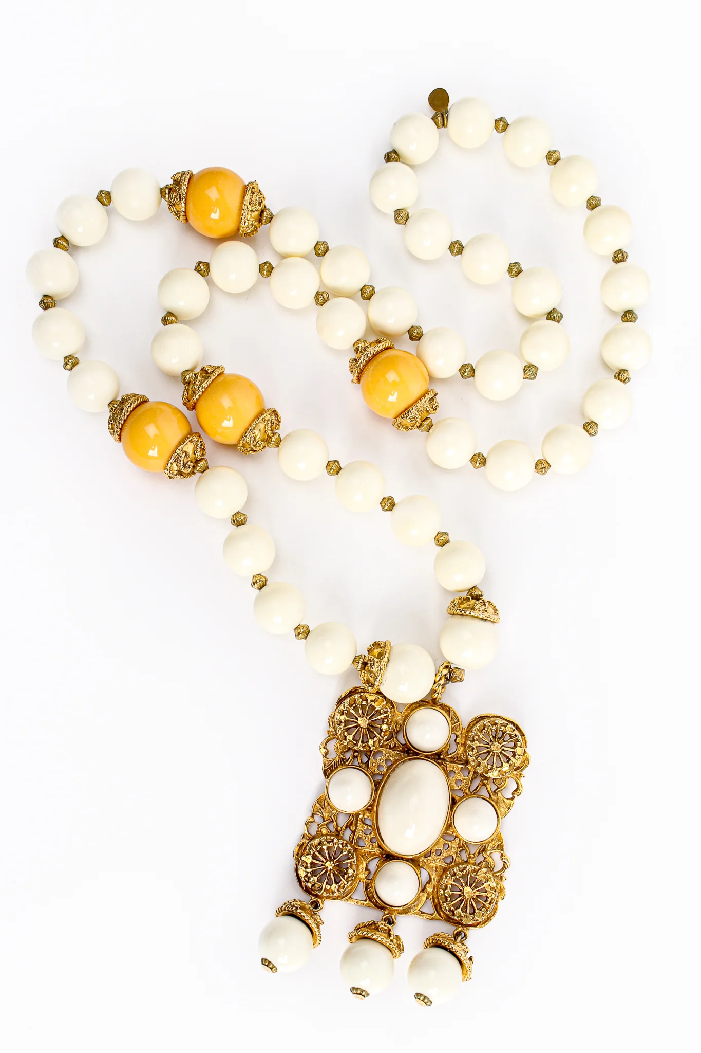 Filigree Bead Pendant Necklace