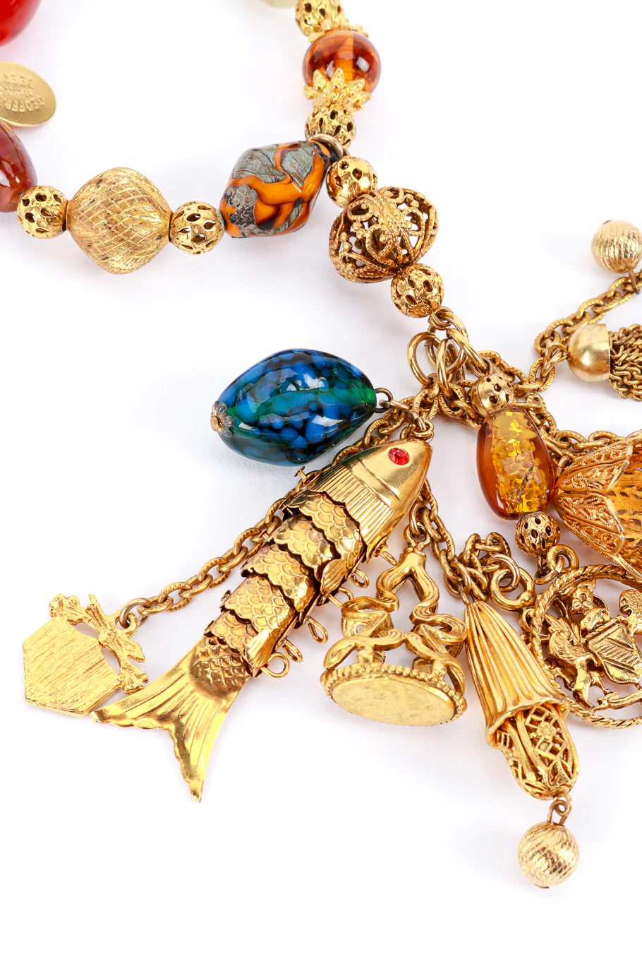 Filigree Beaded Drop Charm Bracelet - Image 3