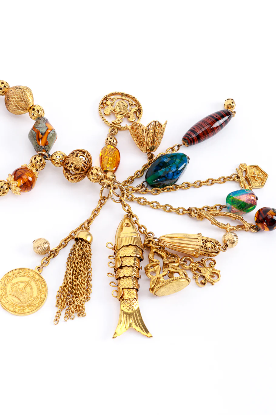 Filigree Beaded Drop Charm Bracelet - Image 4