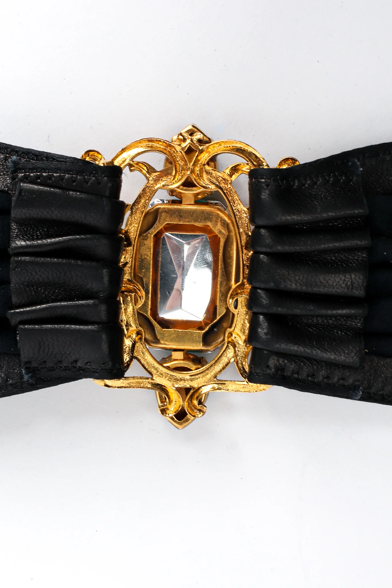 Filigree Emerald Crystal Leather Sash Belt - Image 7