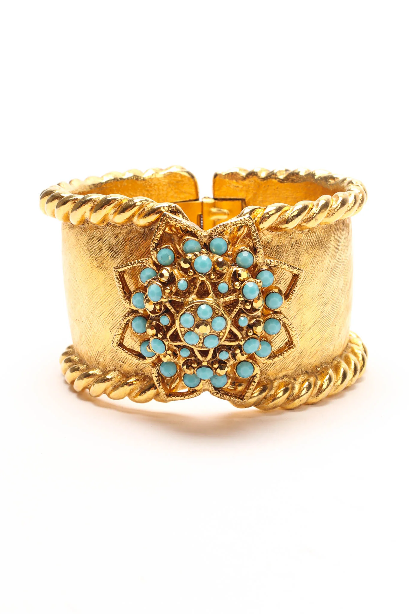 Filigree Lotus Flower Cuff Bracelet