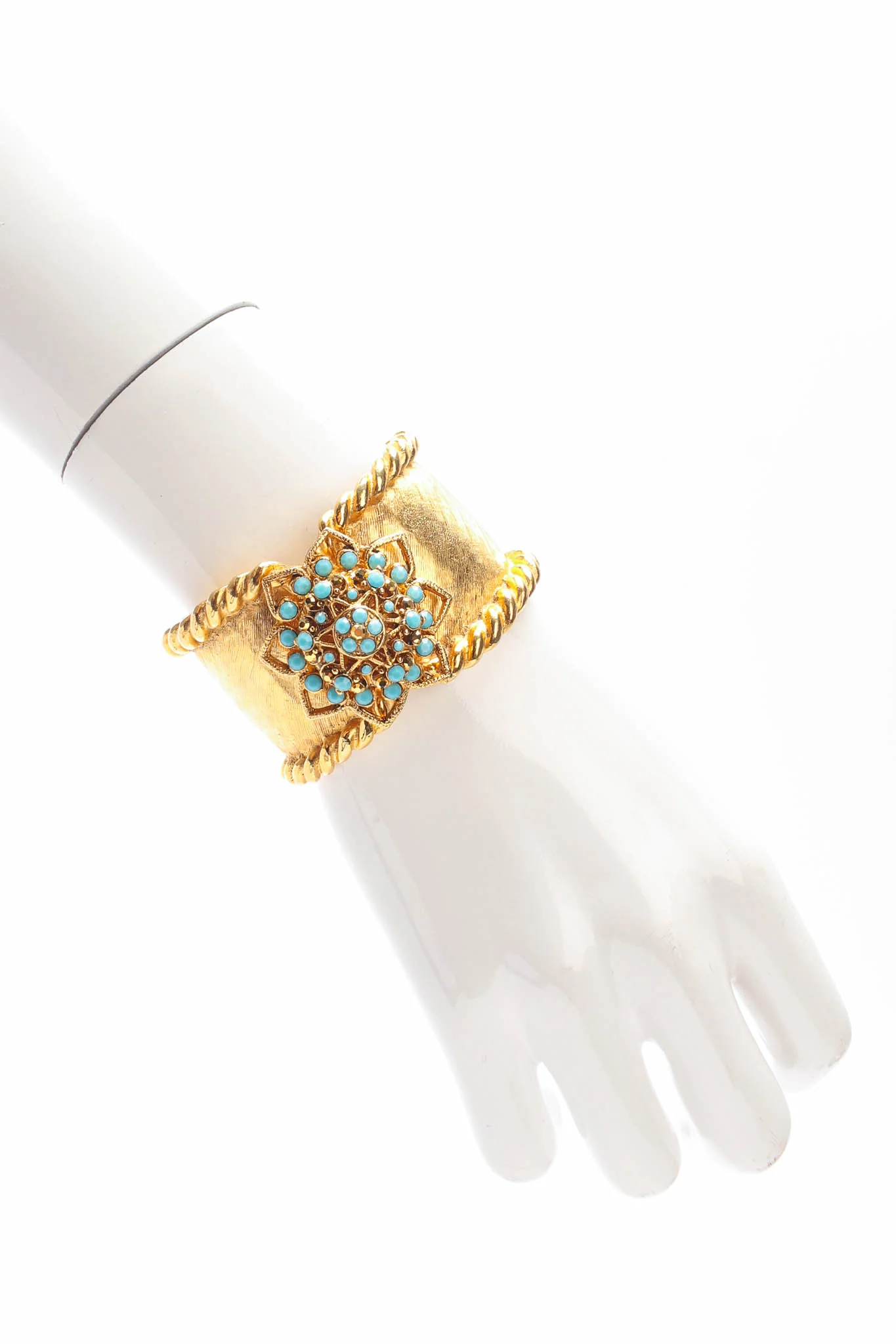 Filigree Lotus Flower Cuff Bracelet - Image 2