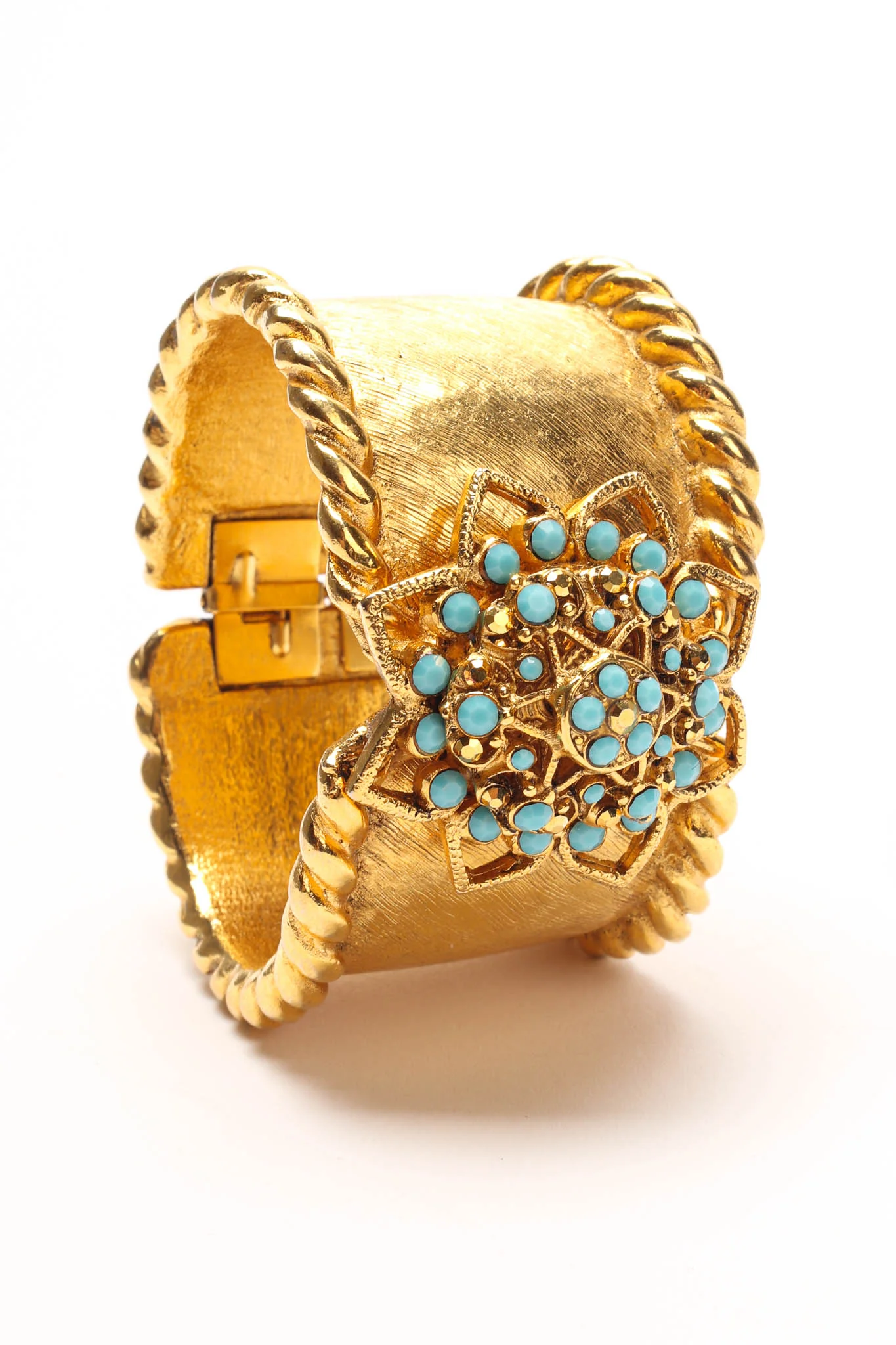 Filigree Lotus Flower Cuff Bracelet - Image 5