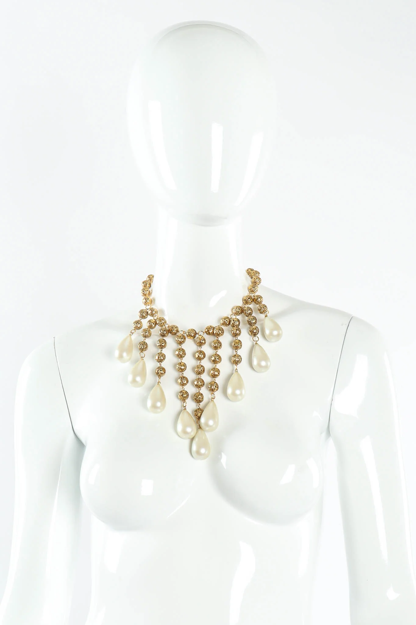 Filigree Orb Pearl Necklace - Image 2