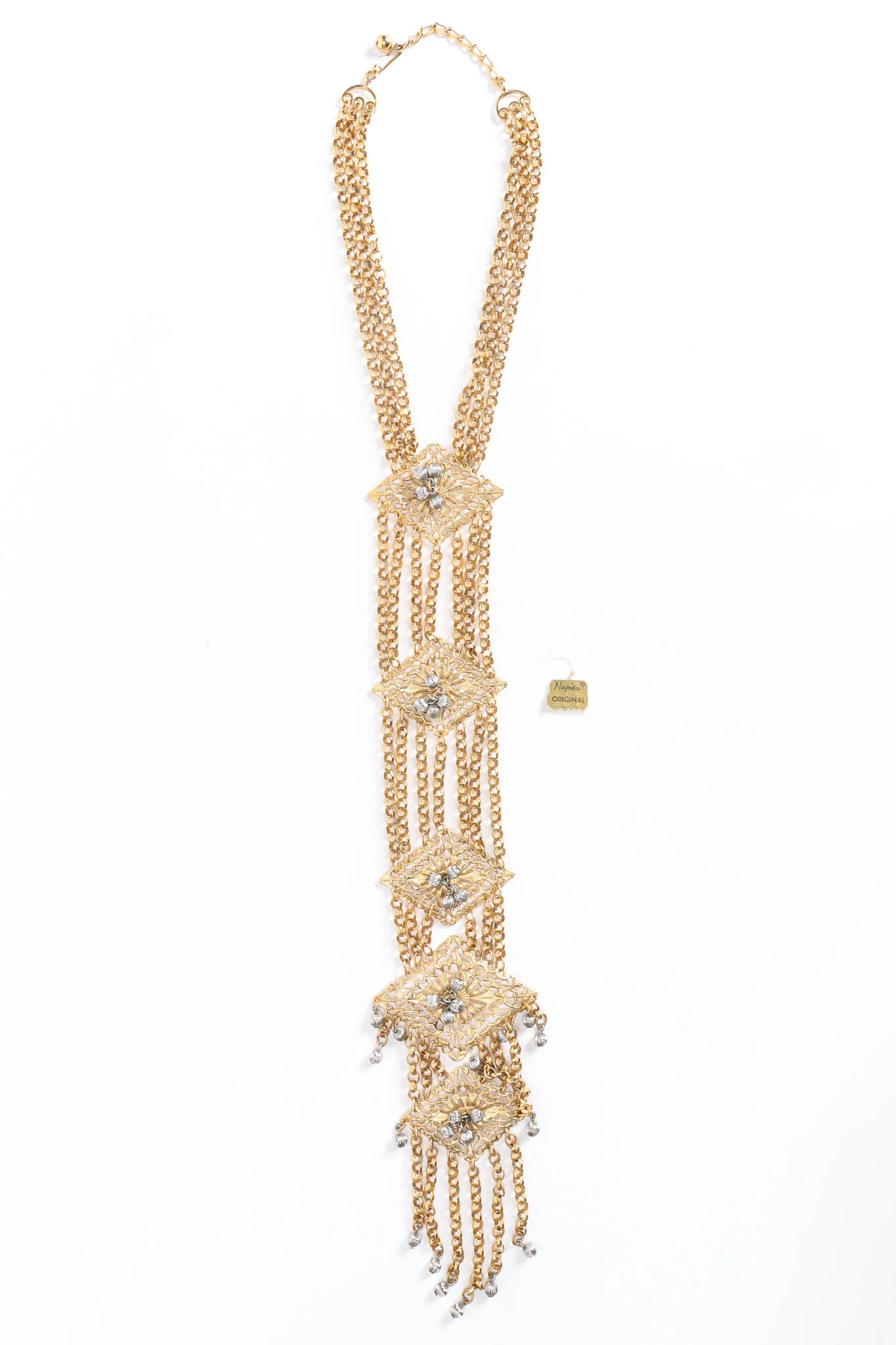 Filigree Pom Waterfall Necklace