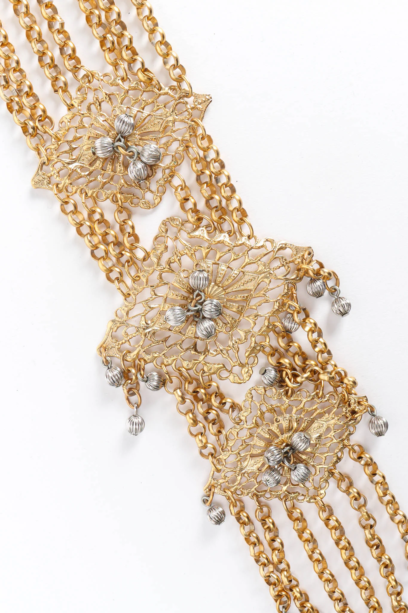 Filigree Pom Waterfall Necklace - Image 3