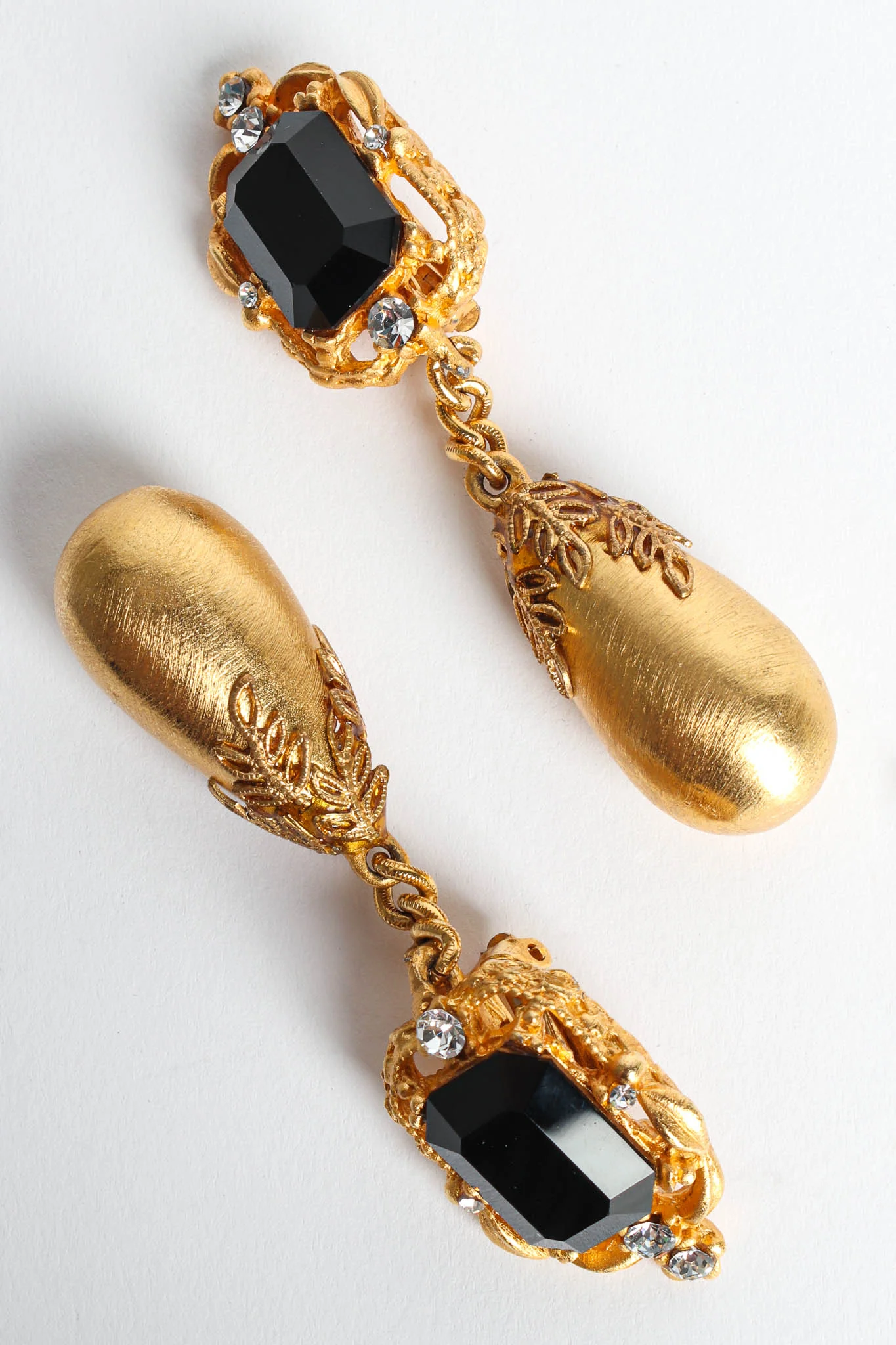 Filigree Rhinestone Drop Earrings - Image 3