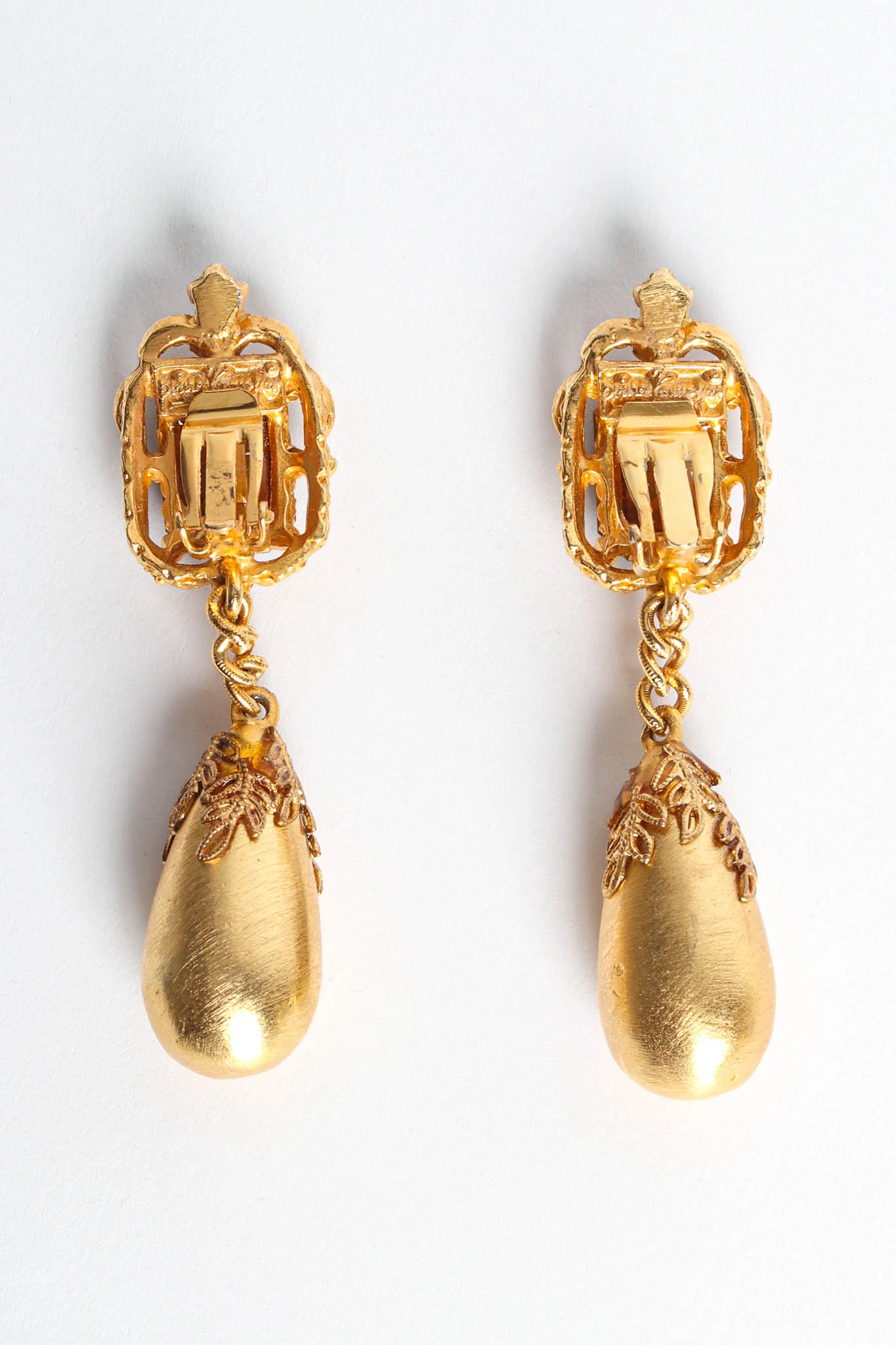 Filigree Rhinestone Drop Earrings - Image 4