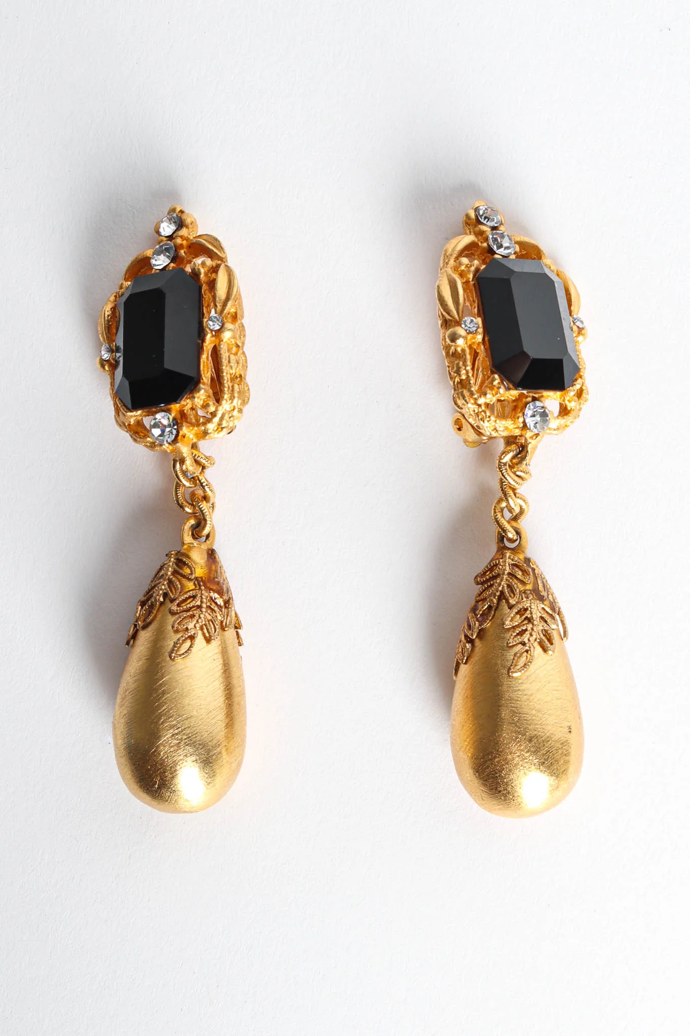 Filigree Rhinestone Drop Earrings - Image 5