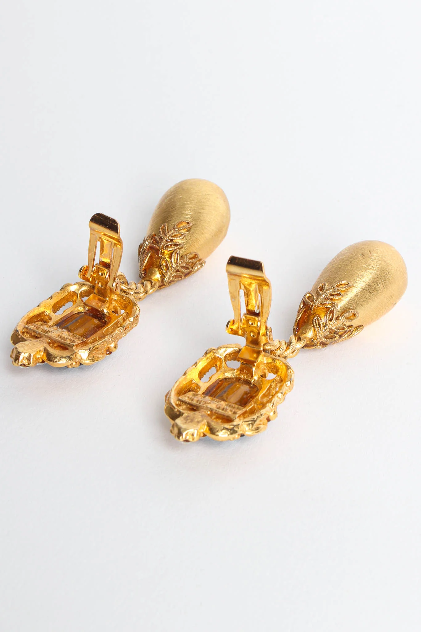 Filigree Rhinestone Drop Earrings - Image 8