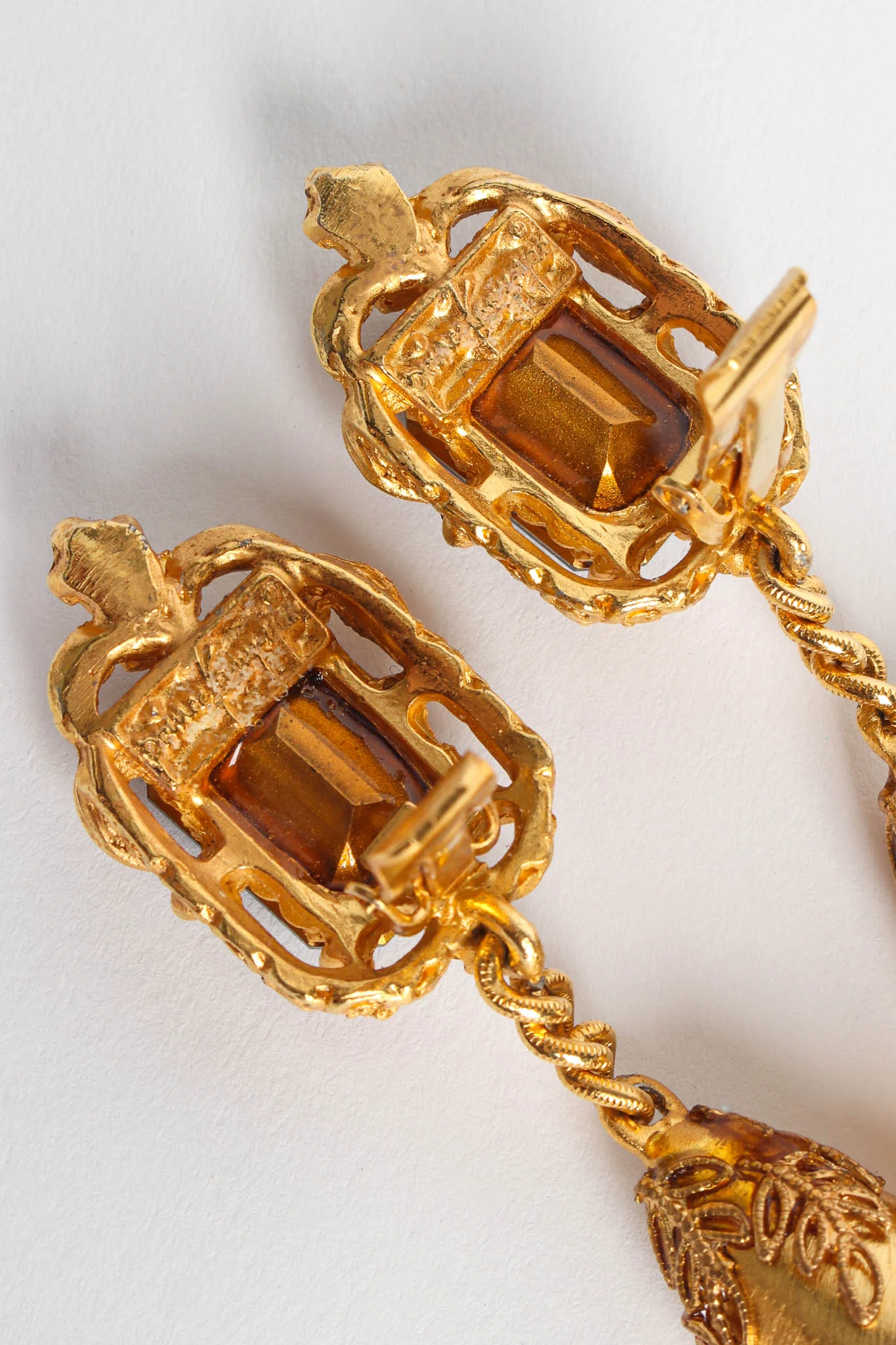 Filigree Rhinestone Drop Earrings - Image 9