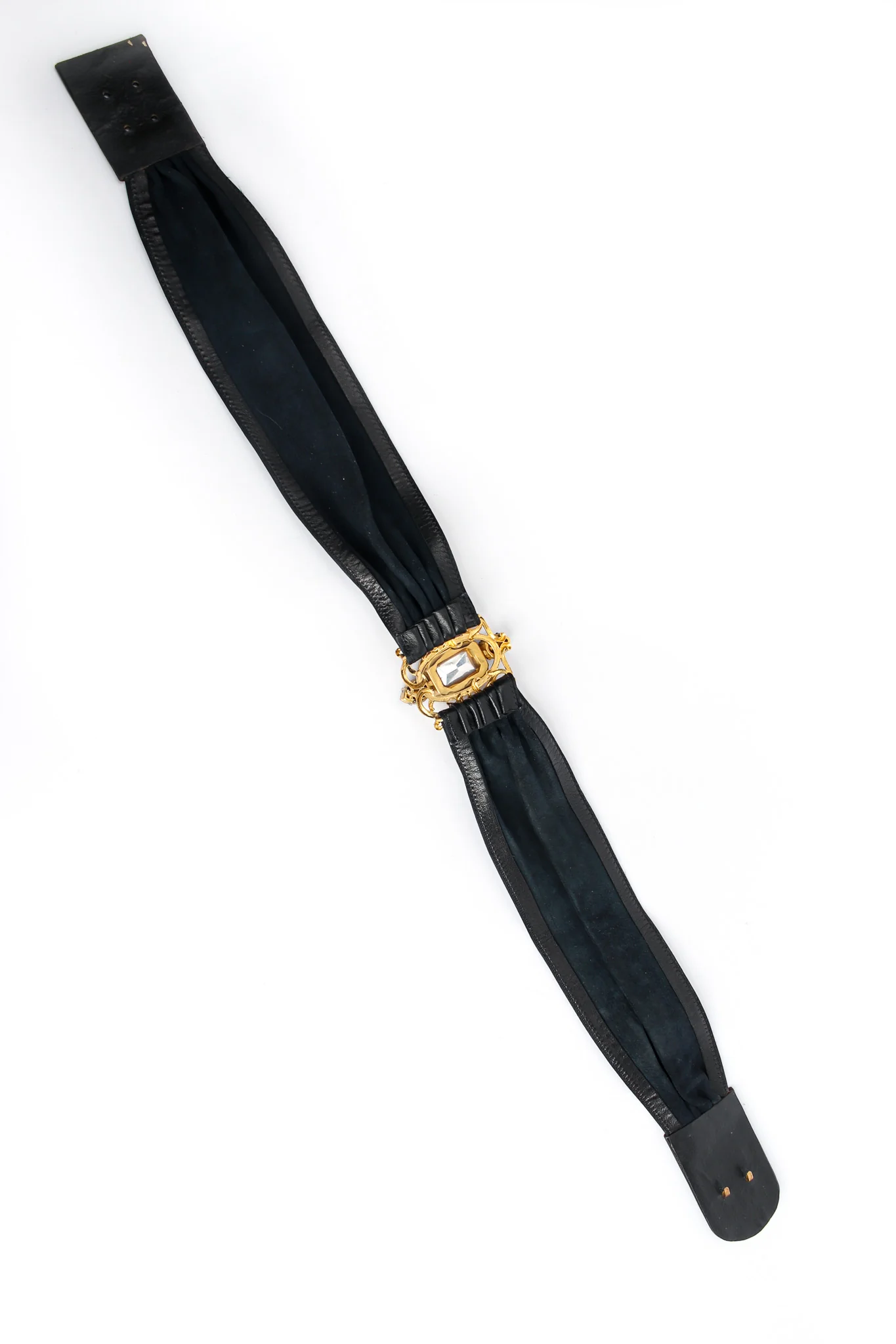 Filigree Sapphire Crystal Leather Sash Belt - Image 5