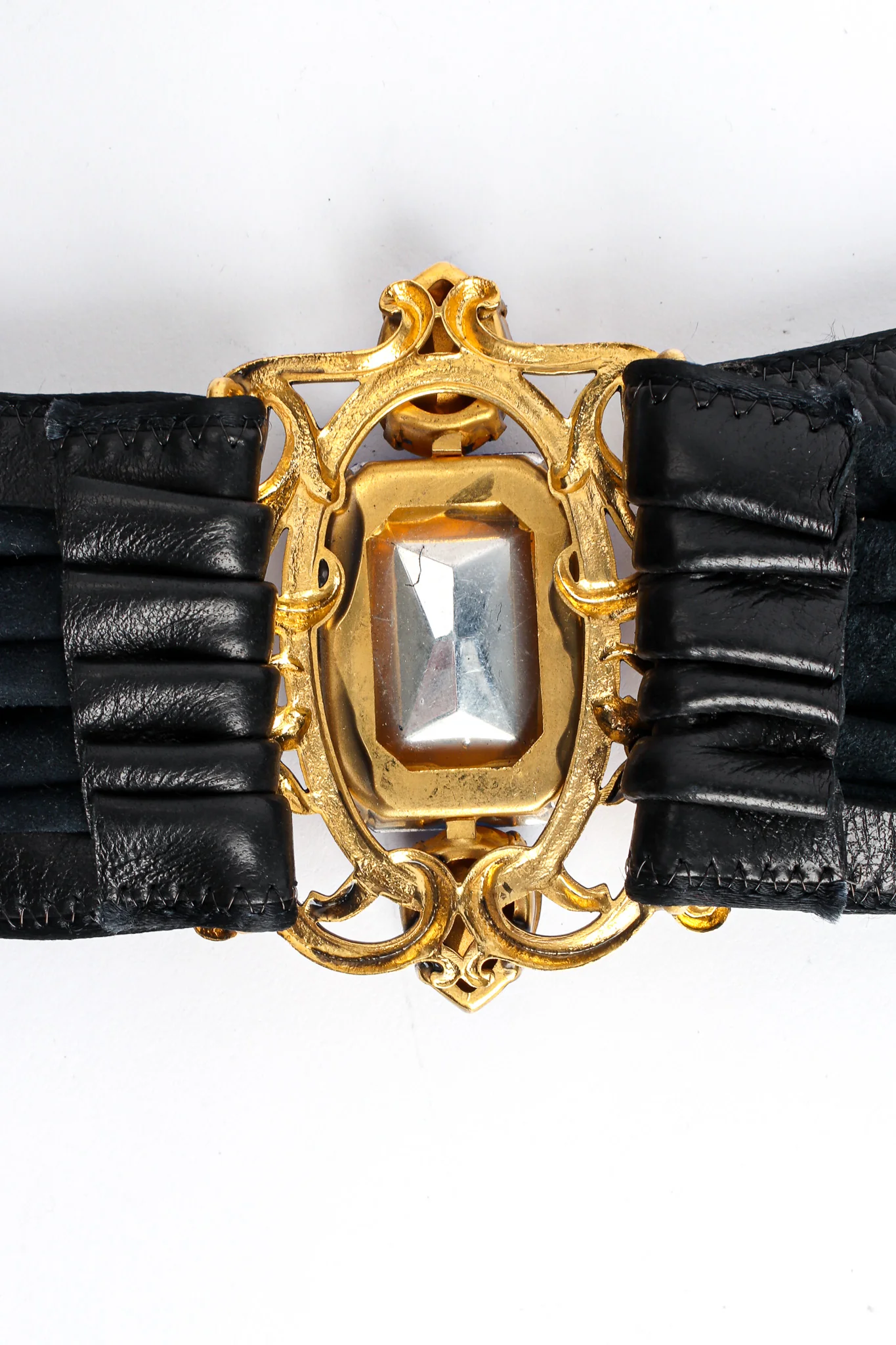 Filigree Sapphire Crystal Leather Sash Belt - Image 7